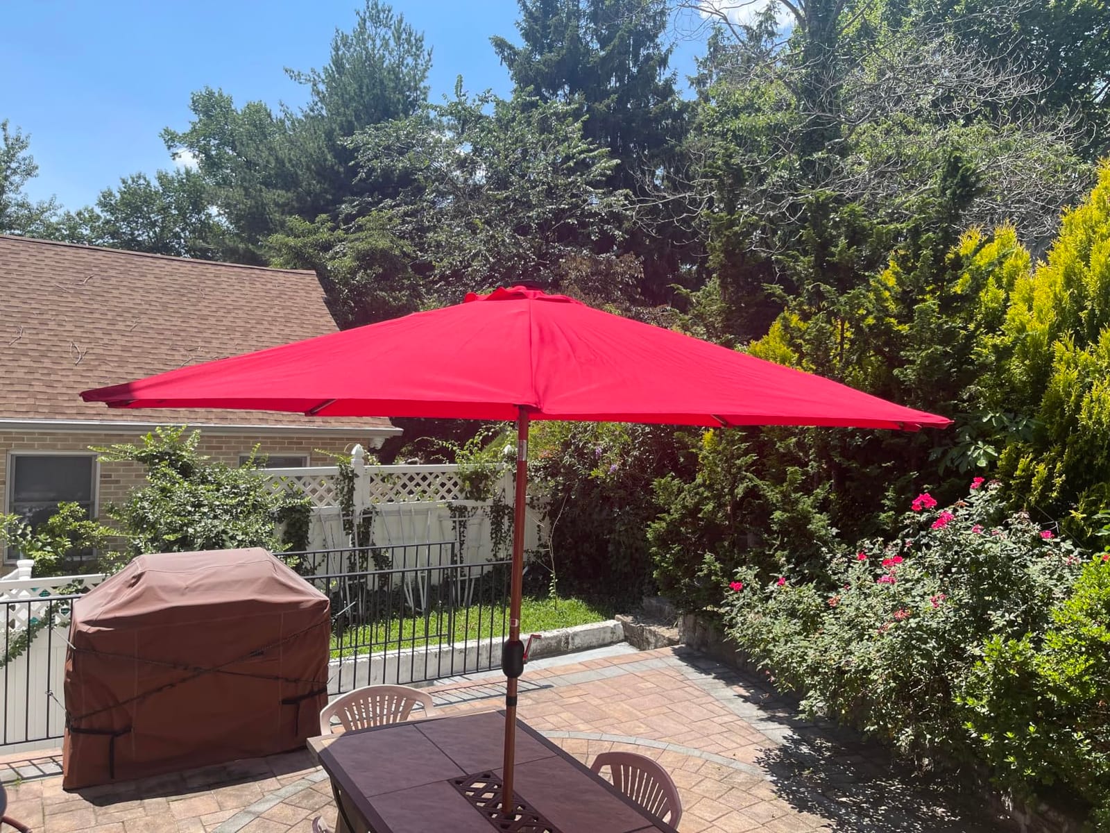 Best Choice Products 10ft Solar Polyester LED Lighted Patio Umbrella w/Tilt Adjustment and UV-Resistant Fabric - Tan customer photo 1