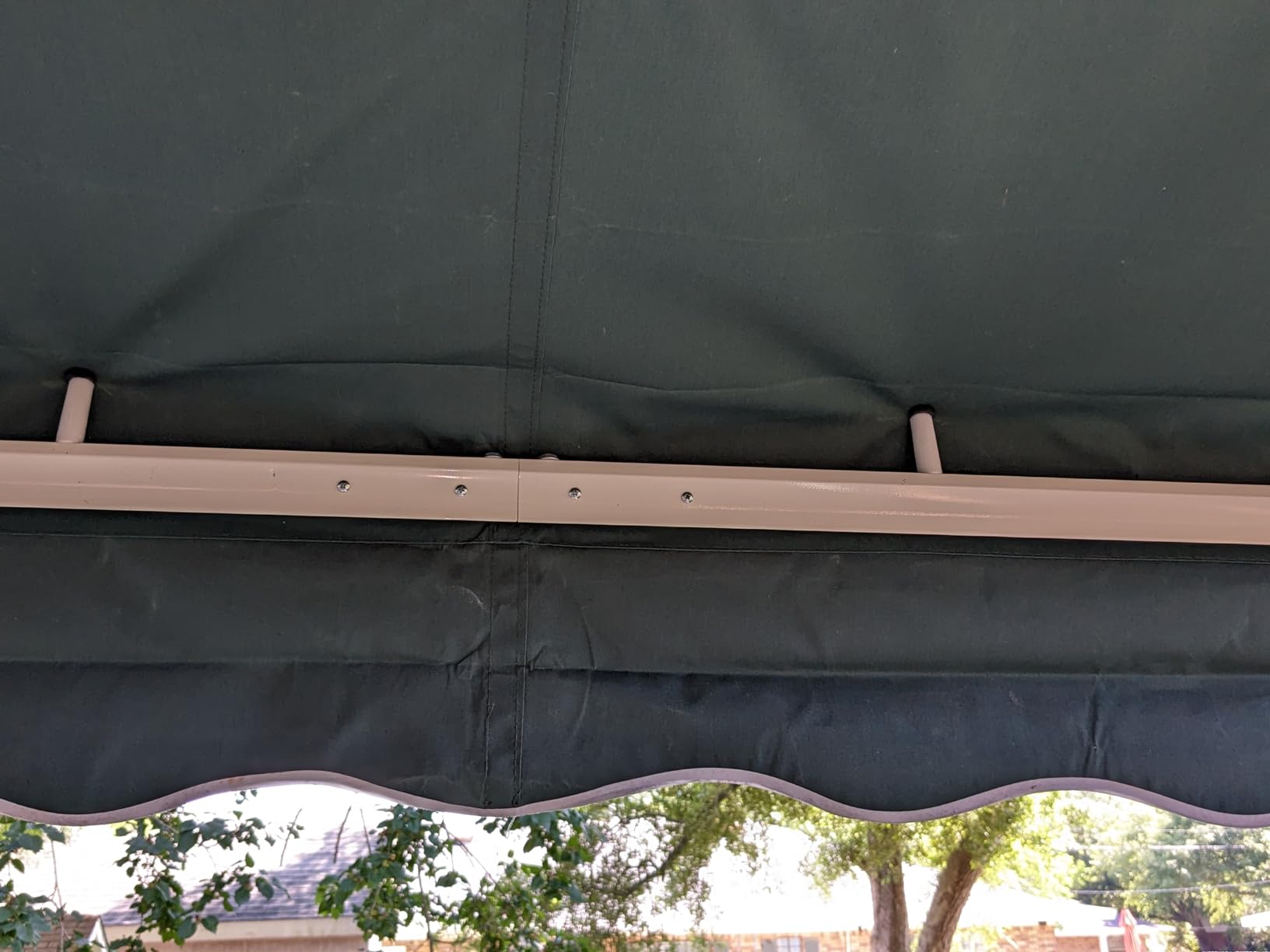 Outsunny 13' x 8' Patio Retractable Awning with Crank Handle Green | Manual Patio Awnings, Sunshade Shelter, UV & Water-Resistant Fabric, Aluminum Frame, for Deck Balcony Yard customer photo 2