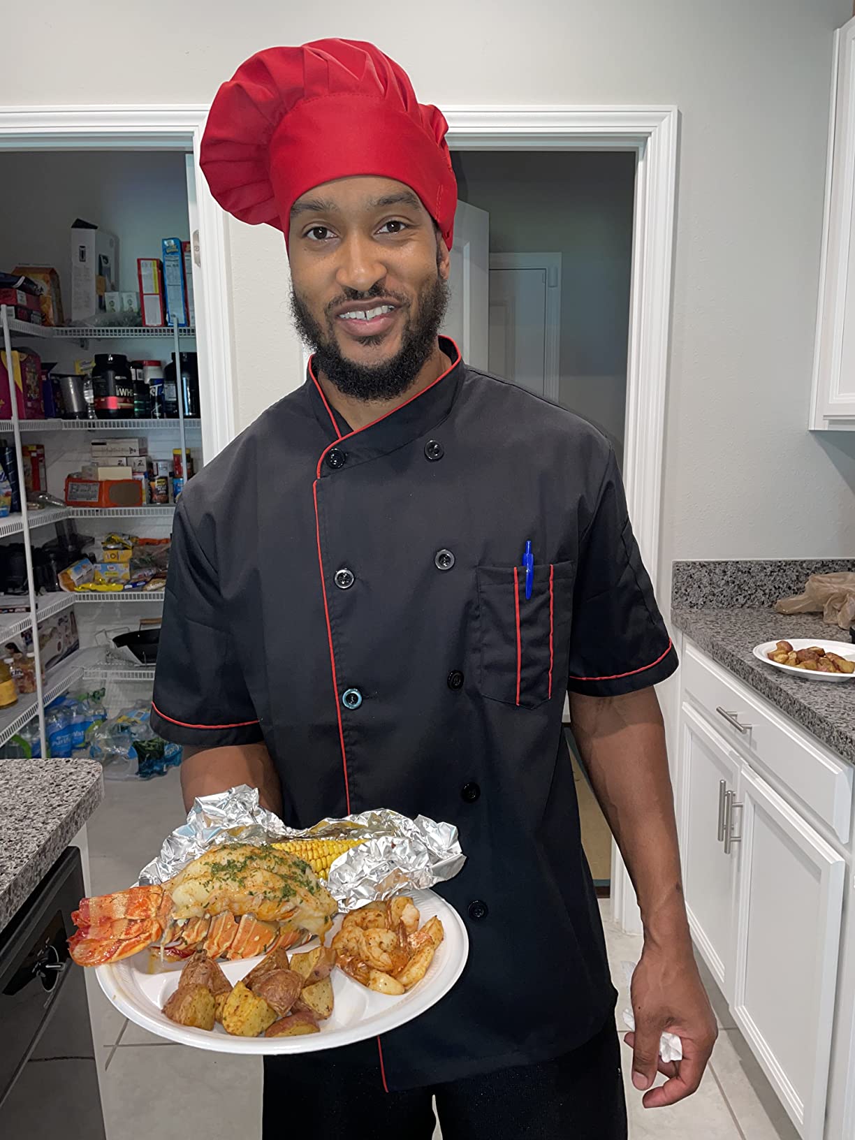 TopTie Unisex Short Sleeve Chef Coat Jacket customer photo 1