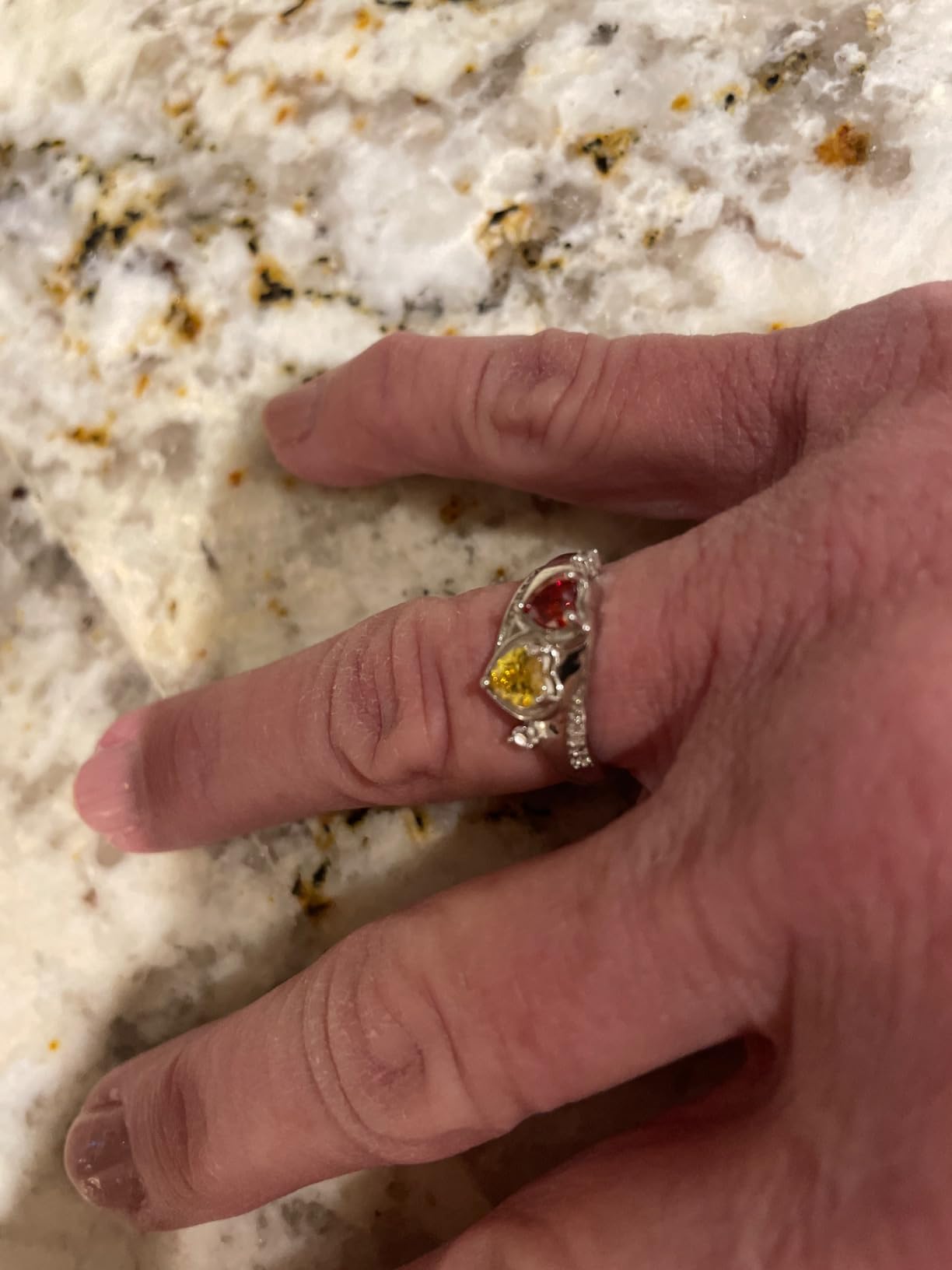 Diamondido Personalized Birthstone Rings for Women Mom Sterling Silver Mother Ring with Names Promise Rings for Her Customized Gifts for Mothers Day Christmas customer photo 1