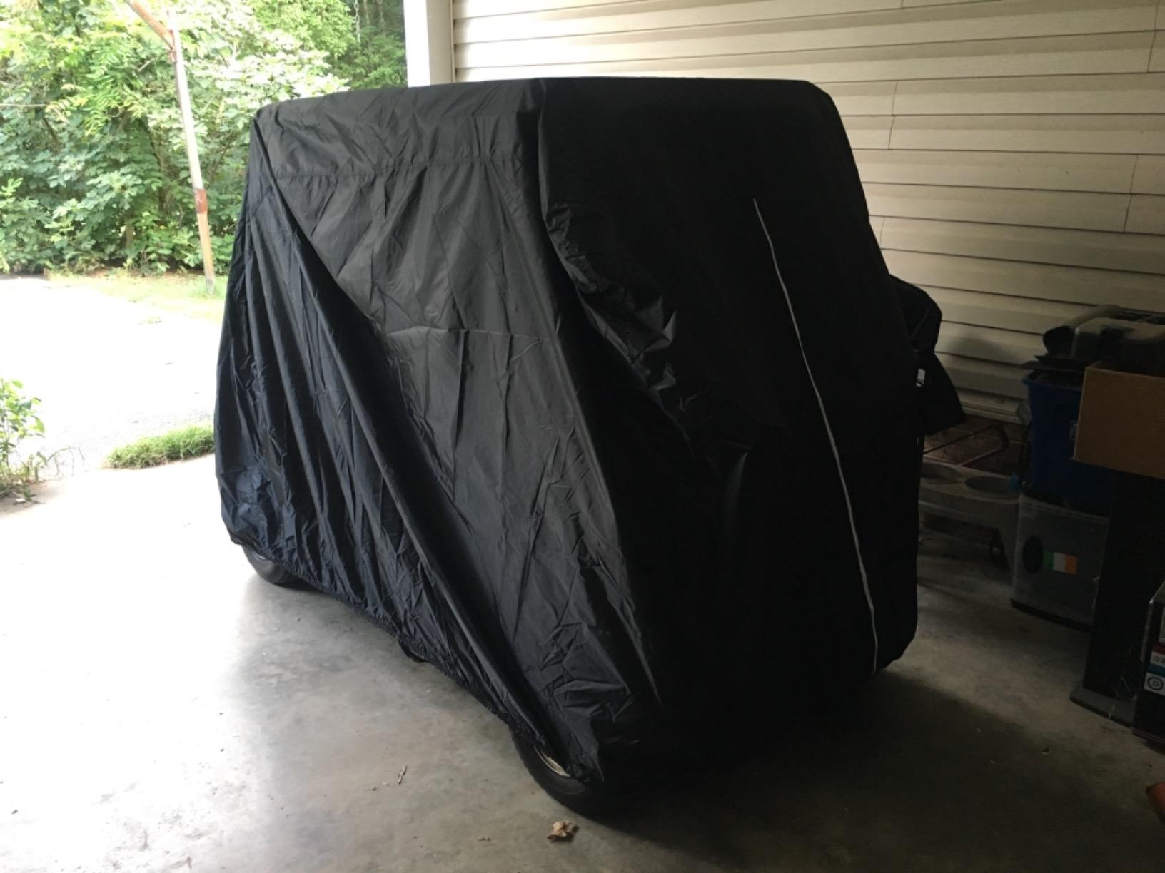 FLYMEI Golf Cart Cover Waterproof, 420D Fabric Universal Fits for Most Brand 2/2+2/4/4+2 Passengers Yamaha, Honda, Club Car, EZGO Golf Cart customer photo 1