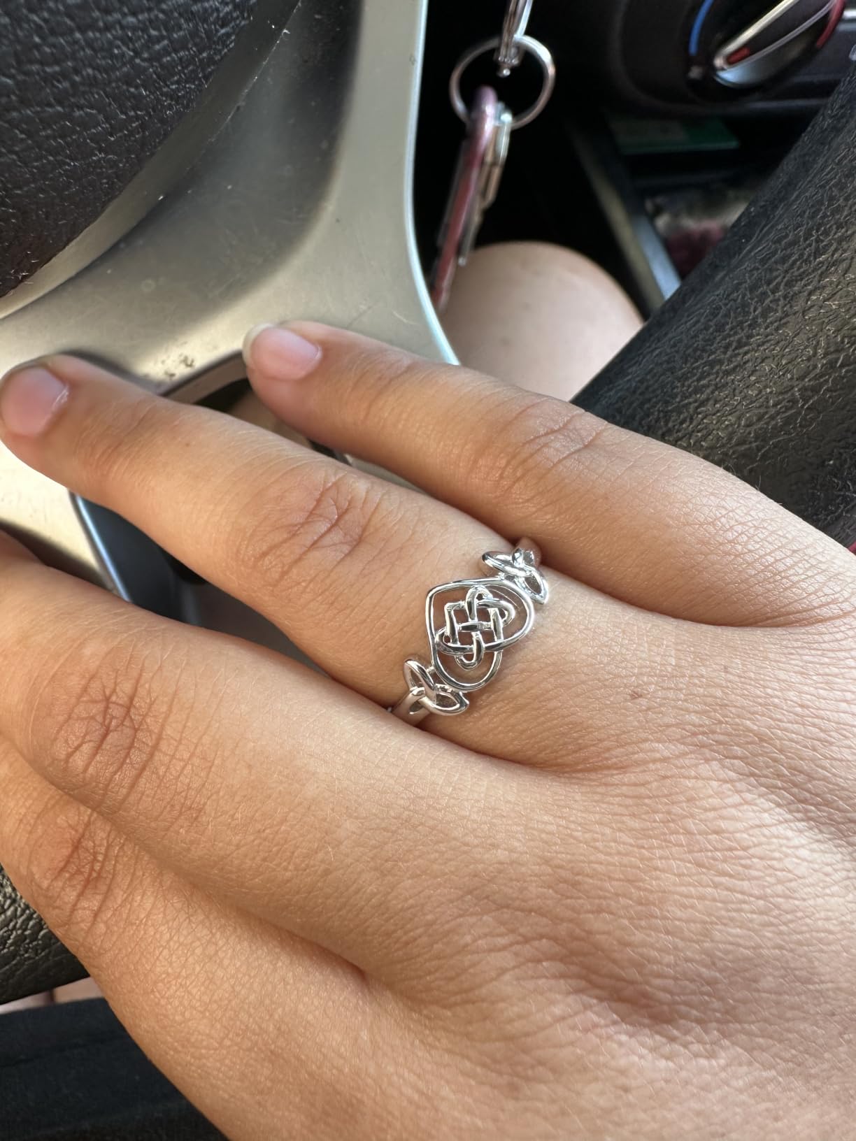 BORUO Eternity Ring, Sterling Silver Celtic Knot Heart Band Size 4-12 customer photo 1