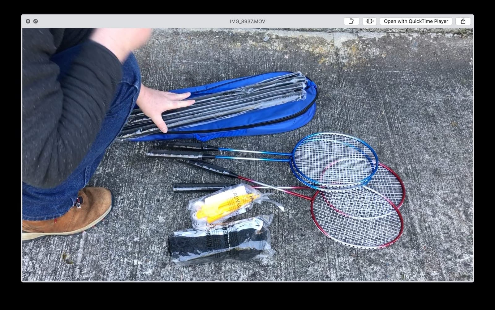 Badminton Set - Backyard Games Include 4 Badminton Rackets, 3 Birdies, Regulation-Size Net with Pole Stakes and Carry Bag - Outdoor Sports by Hey Play customer photo 2
