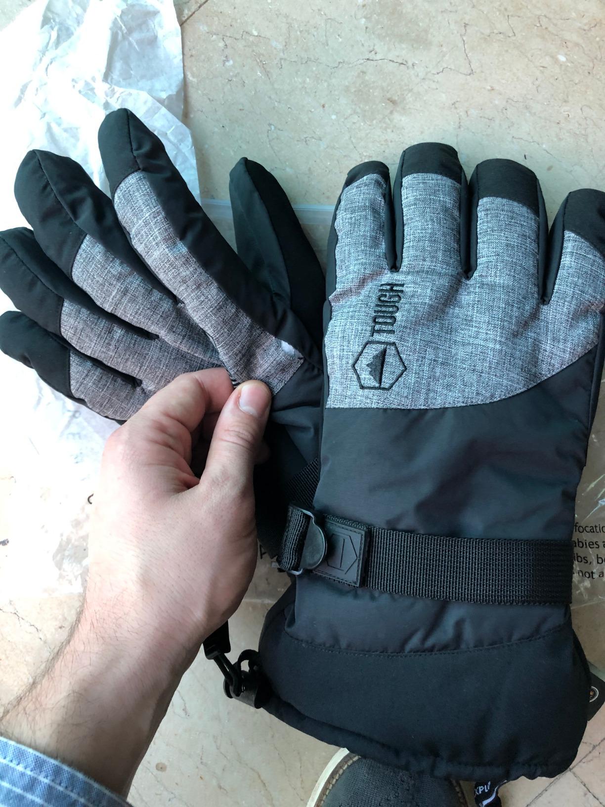 Tough Outdoors Ski Gloves Men Women - Black Snow Ski Gloves - Adult Ladies Men's Insulated Waterproof Winter Glove customer photo 1