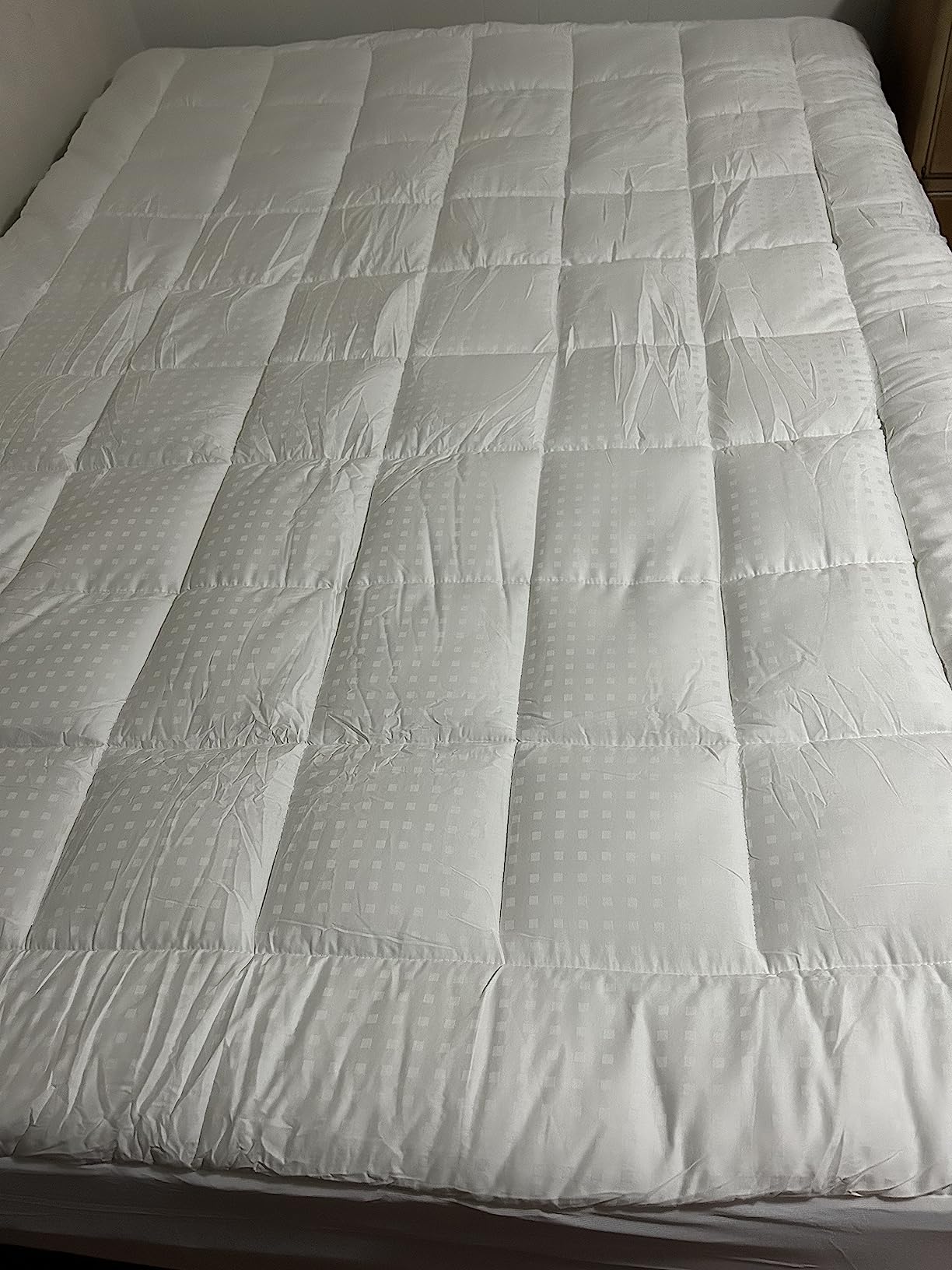 EASELAND King Size Mattress Pad Cotton Pillow Top Mattress Topper White | Cooling Mattress Cover Cotton Top, 8-21