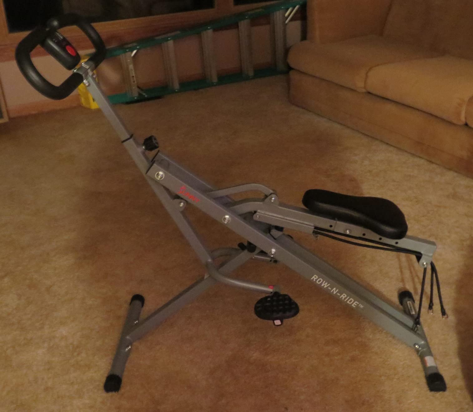Sunny Health & Fitness Smart Row-N-Ride Glute & Leg Trainer, Foldable Squat Assist Rower with Exclusive SunnyFit App Connection customer photo 2