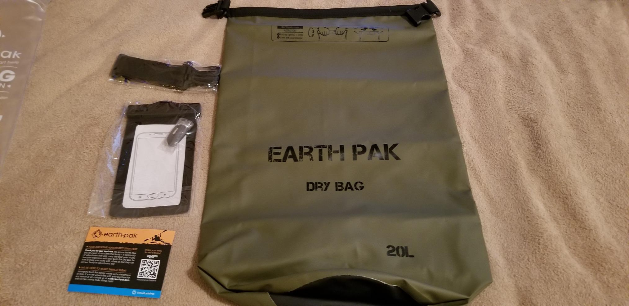 Earth Pak Waterproof Dry Bag - Roll Top Waterproof Backpack Sack Keeps Gear Dry for Kayak with Waterproof Phone Case customer photo 2