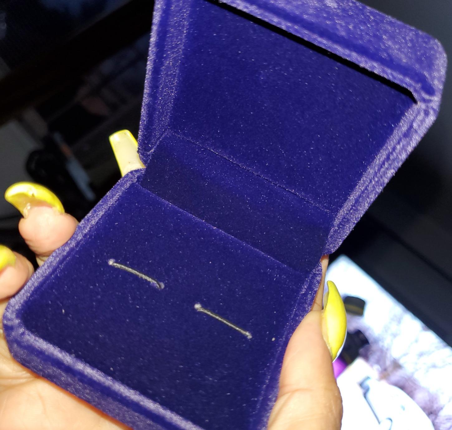 Small Dark Classic Velvet Cufflink Box Case customer photo 1