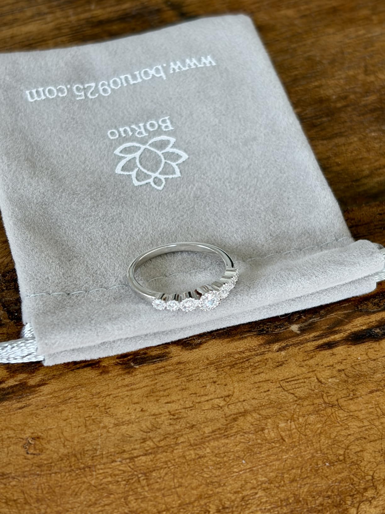BORUO 925 Sterling Silver Ring, Eternity Wedding Band, Sizes 4-12 customer photo 1
