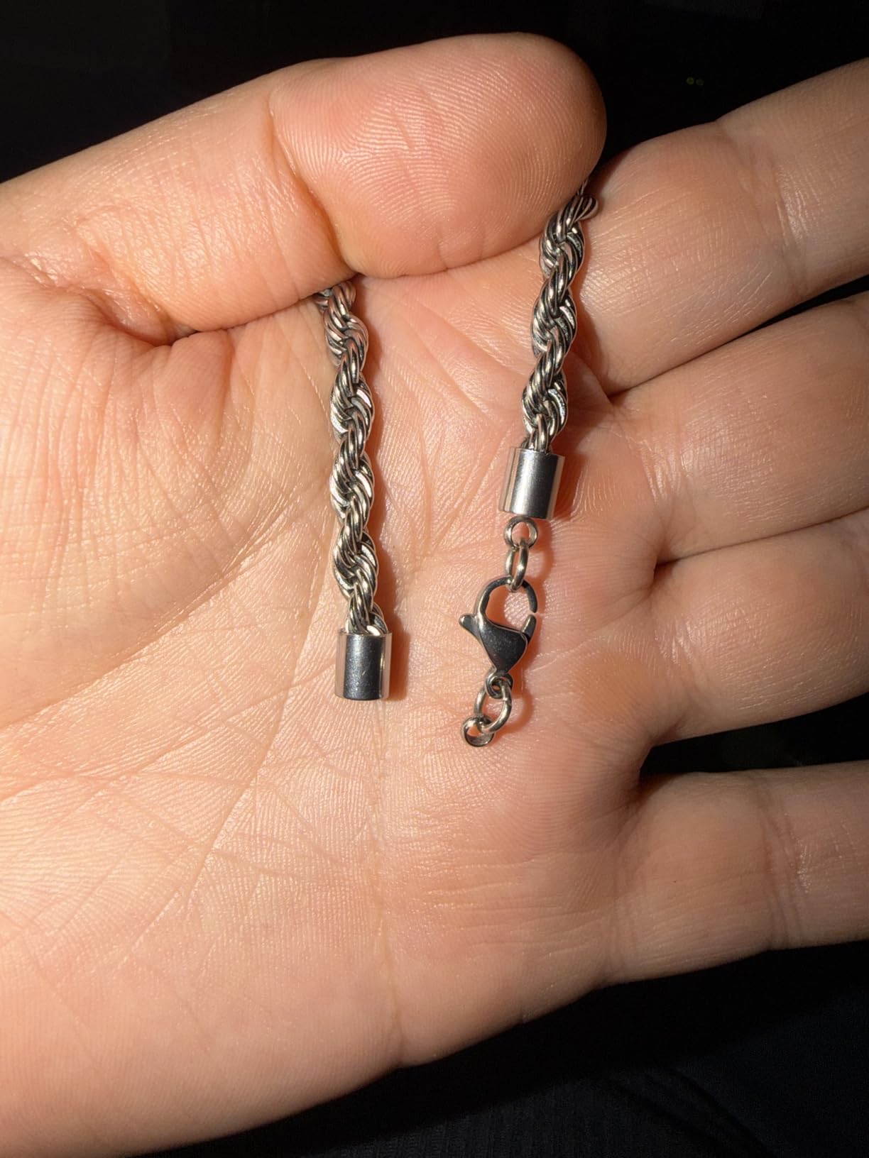 Twist Chain Necklace - Stainless Steel Rope Jewelry for Men & Women customer photo 2