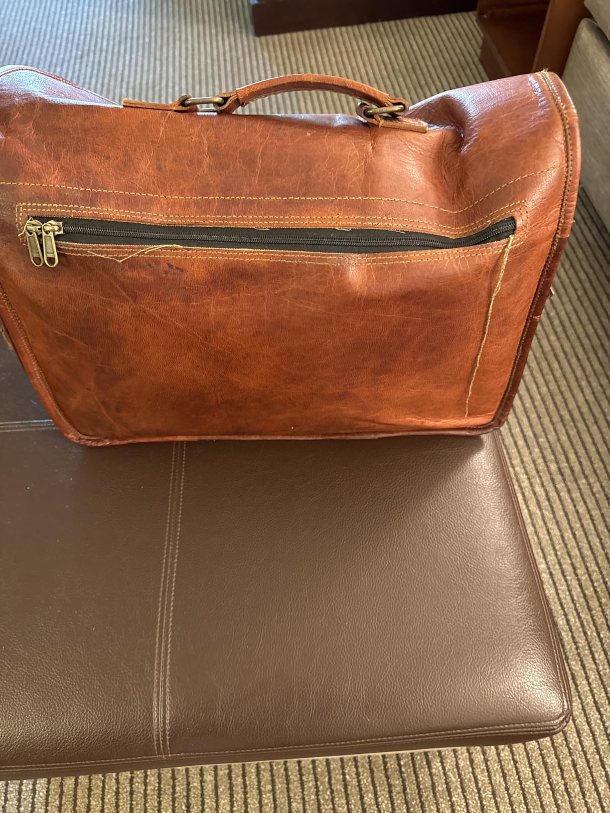 cuero Leather Messenger Bag for Men, 18 Inch Laptop Crossbody, Handmade Leather Shoulder Satchel Bag for Men, Full Grain Business Briefcase for Office/Work/Travel - Vintage Brown customer photo 1
