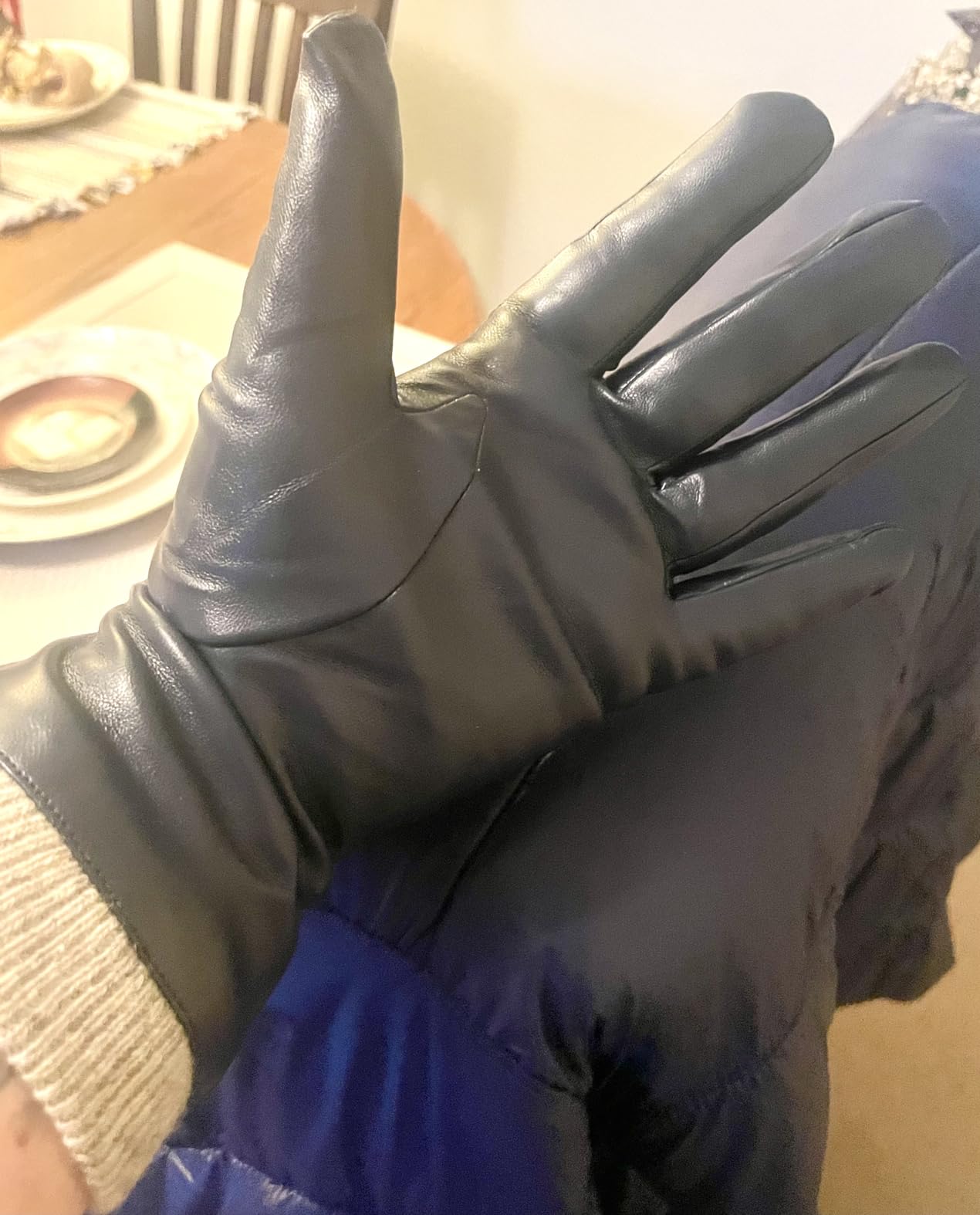 REDESS Winter Leather Gloves for Women, Wool Fleece Lined Warm Gloves, Touchscreen Texting Thick Thermal Snow Driving Gloves customer photo 2