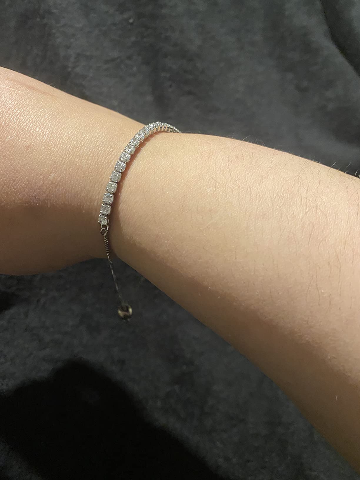 J.Fée Silver Bracelet, S925 Tennis Bracelet with Sparkling 5A Cubic Zirconia Silver Bracelets for Women Adjustable Bracelet customer photo 2