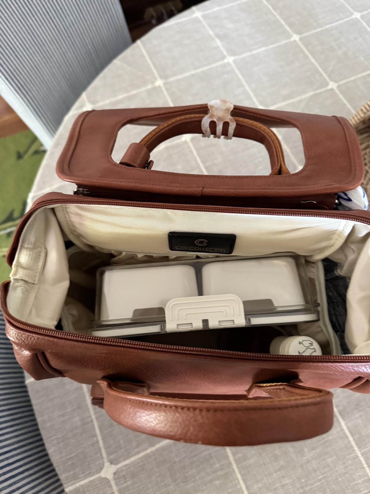 Citi Collective Explorer Brown Diaper Bag Backpack - Vegan Leather Diaper Bag with Shoulder Strap, Insulated Bottle Pockets, Changing Pad, Stroller Clip customer photo 2