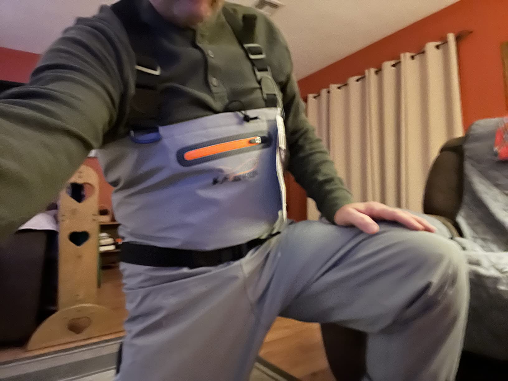 FROGG TOGGS Canyon II Waterproof Chest Fishing Waders, Stockingfoot | 4-ply nylon upper, double-taped neoprene booties, zippered chest pockets, adjustable Y-back suspenders, for men and women customer photo 1