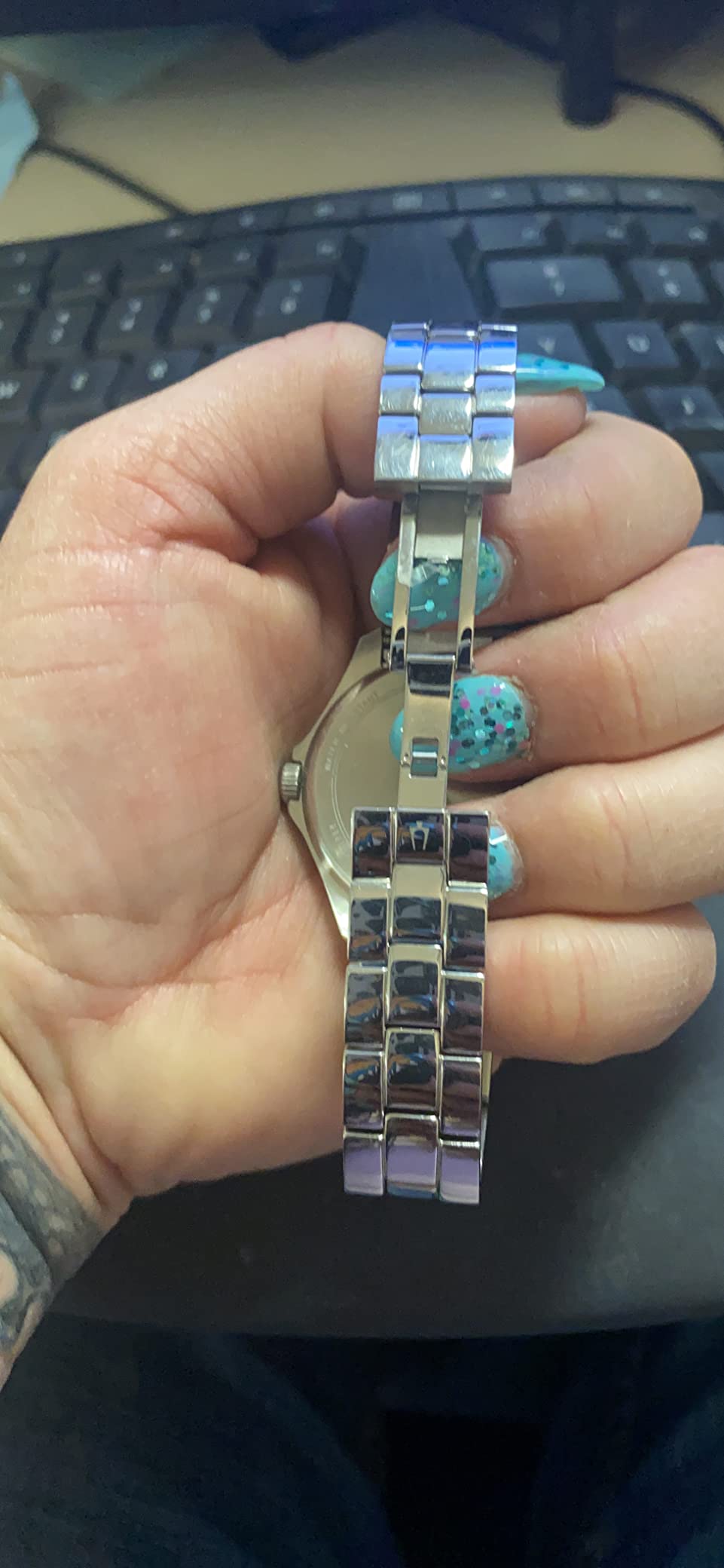 Ladies' Classic Crystal Stainless Steel 2-Hand Quartz Watch, Pave Dial Style: 96L236 customer photo 2
