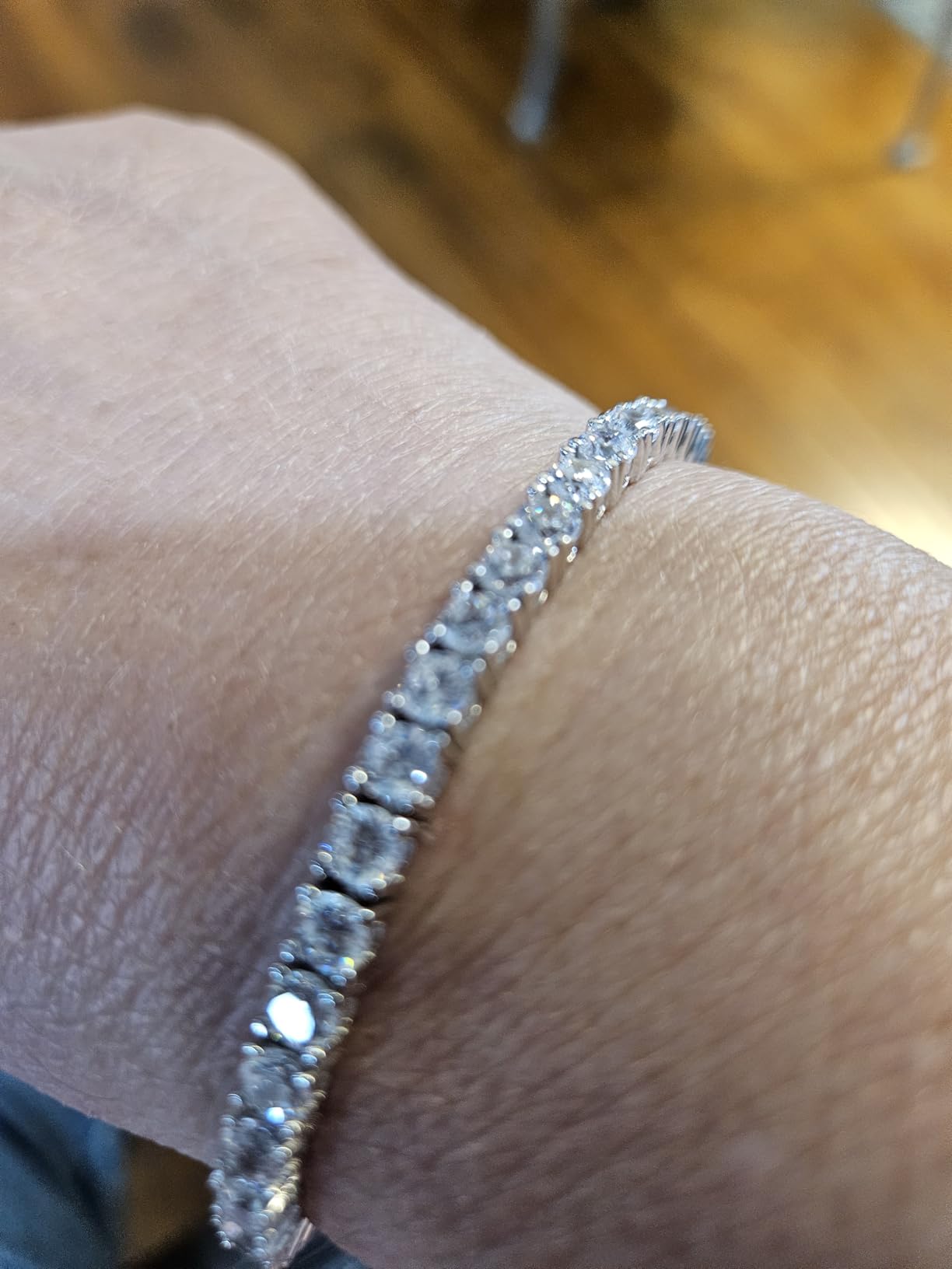 10.00 ct. t.w. CZ Tennis Bracelet in Sterling Silver customer photo 2