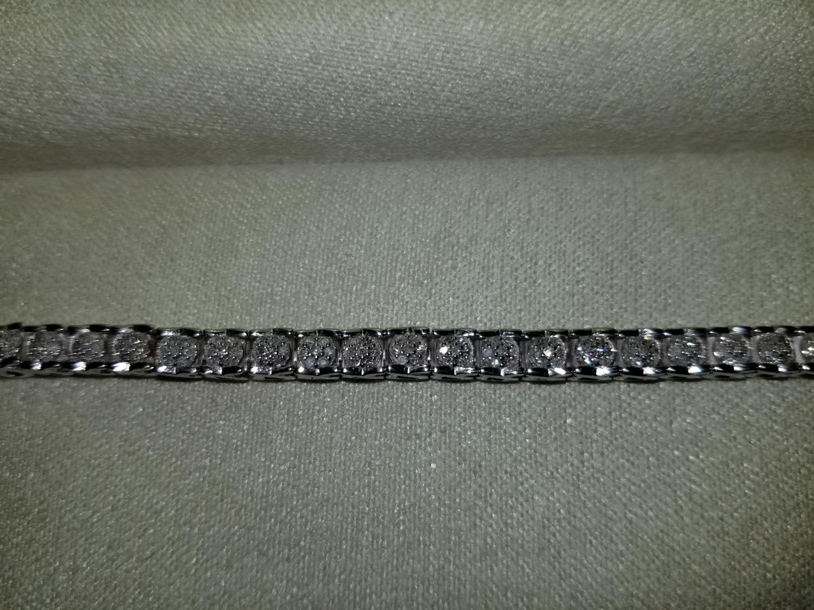 1.00 ct. t.w. Diamond Cluster Tennis Bracelet in Sterling Silver customer photo 2