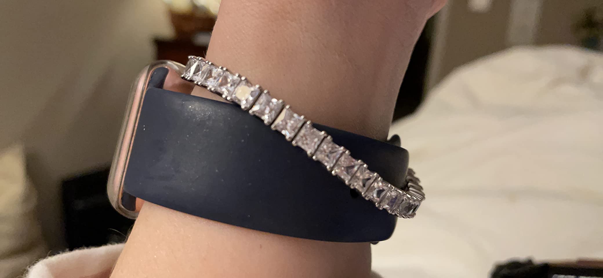 16.00 ct. t.w. Princess-Cut CZ Tennis Bracelet in Sterling Silver customer photo 1