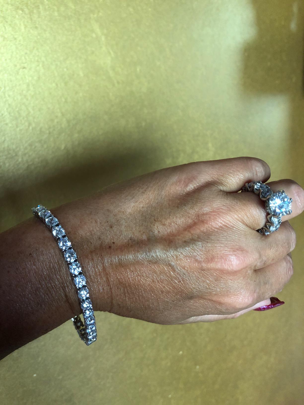 15.00 ct. t.w. CZ Tennis Bracelet in Sterling Silver customer photo 1