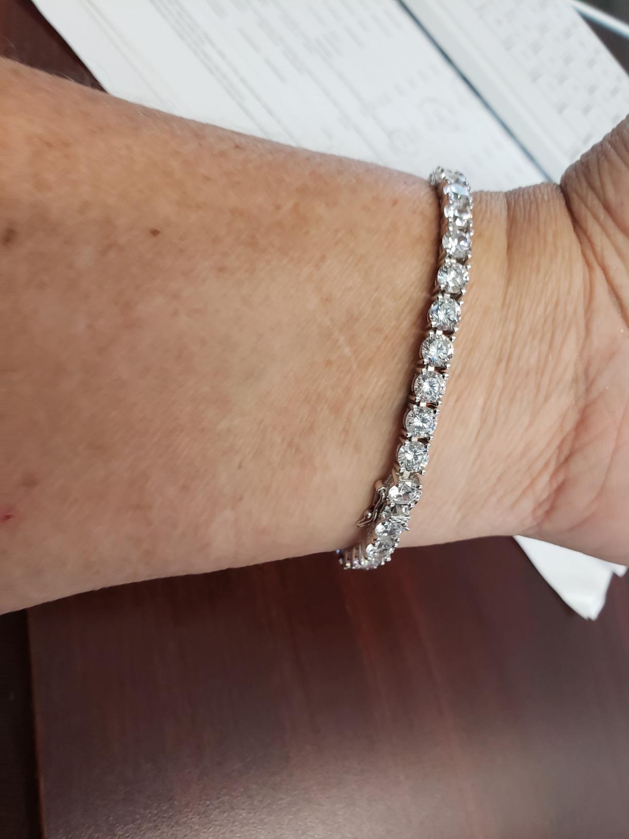 15.00 ct. t.w. CZ Tennis Bracelet in Sterling Silver customer photo 2