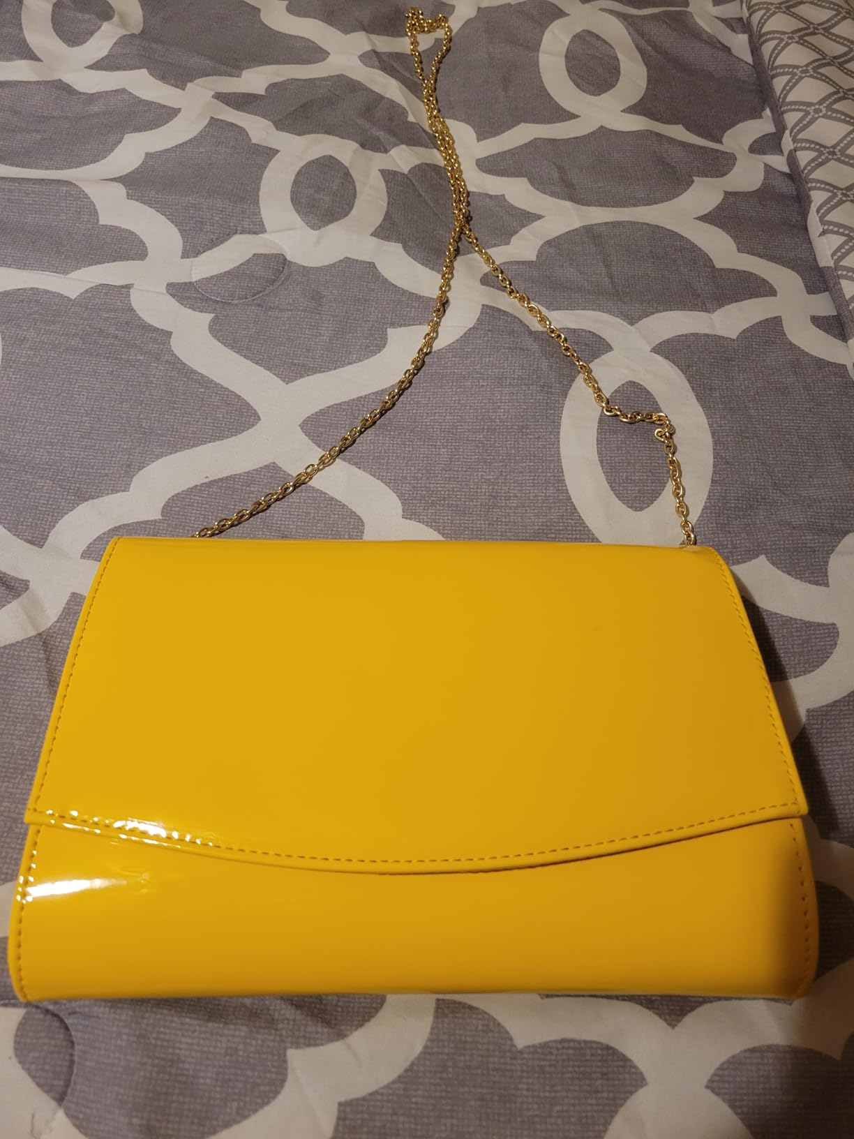 Patent Leather Flap Clutch Classic Elegant Evening Bag Chic Dress Purse customer photo 2