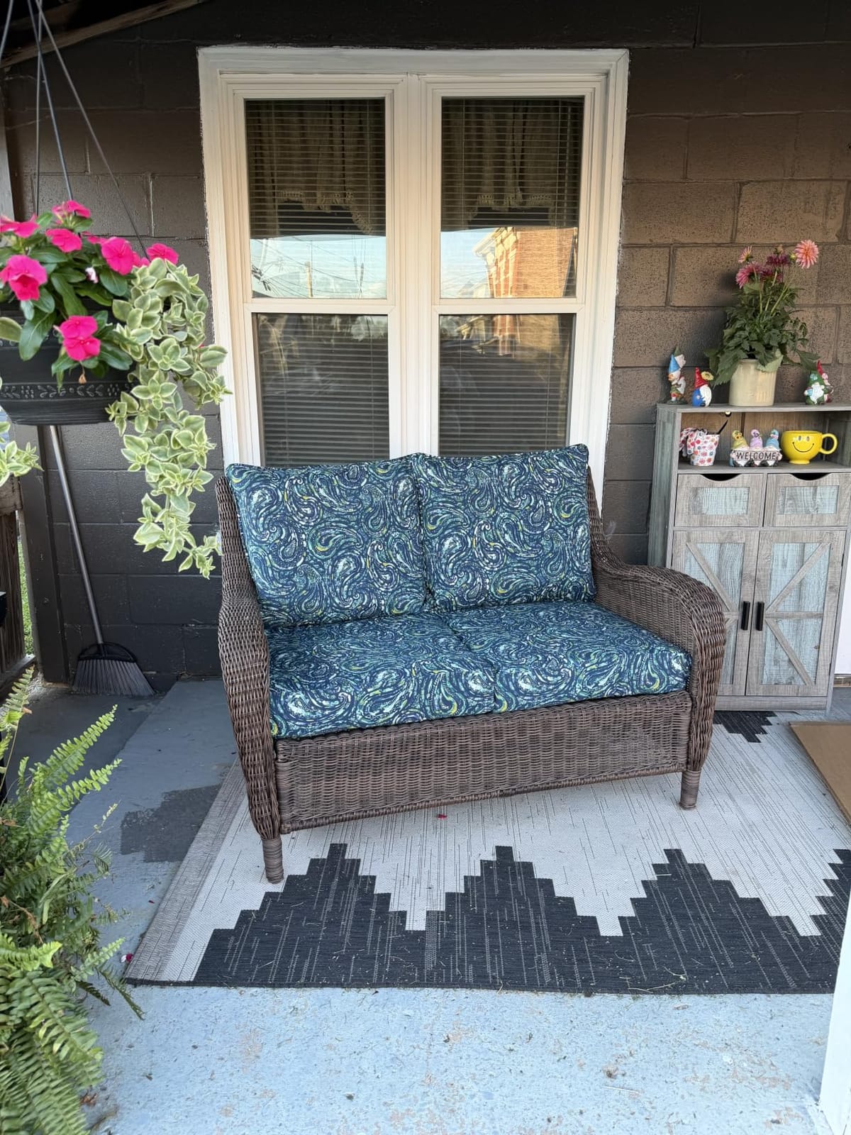Arden Outdoor Deep Seat Cushion Set, 24x24, Blue Damask | Outdoor Sofa, Couch, Conversation Set, Weather-Proof, Rain-Proof, Fade Resistant for Chair, Mold and Mildew Resistant customer photo 1