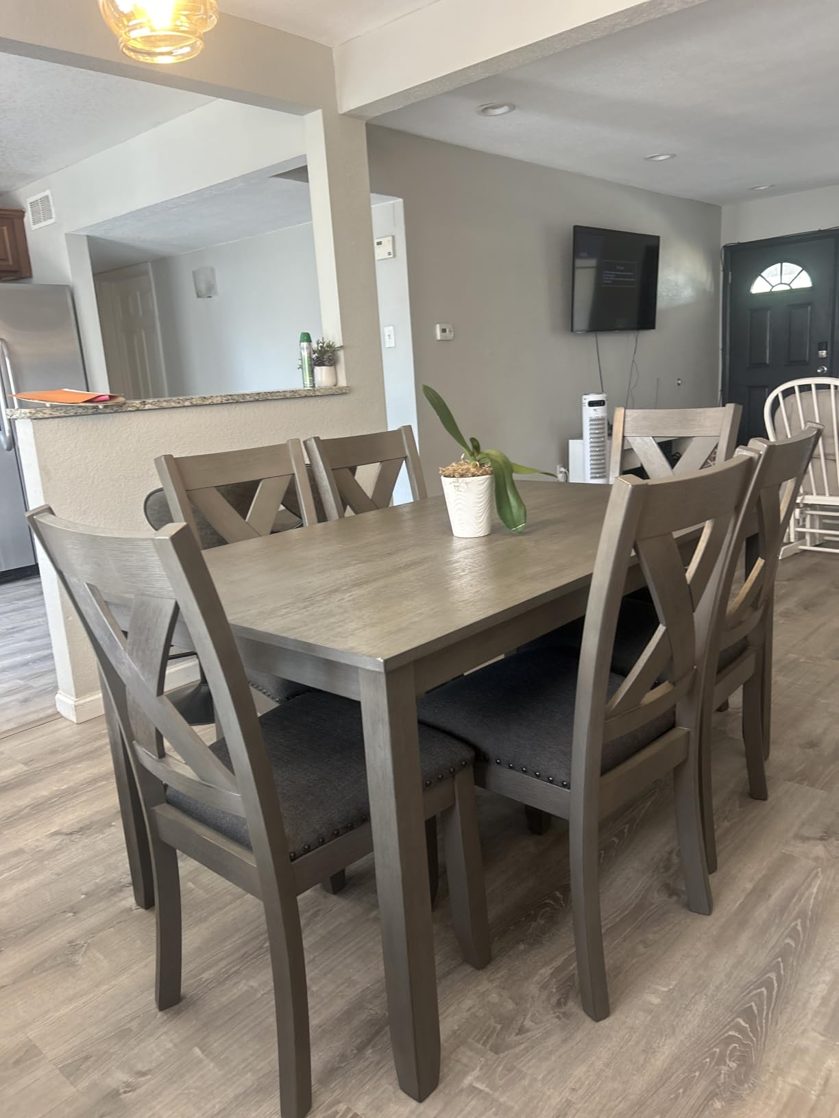 Signature Design by Ashley Skempton Cottage Dining 7 Piece Set - Rectangular Table & 6 Upholstered Chairs | Coastal Chic Meets Farmhouse, Whitewash customer photo 1