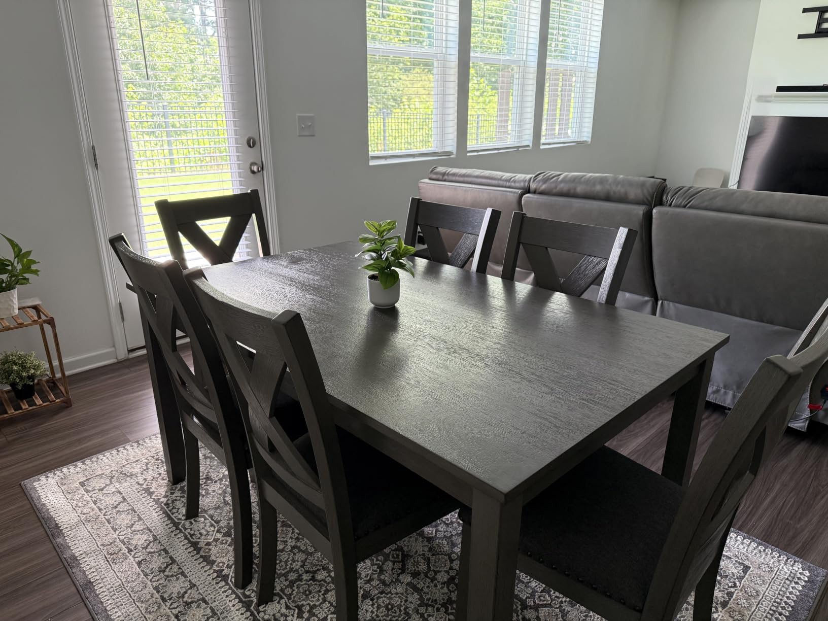 Signature Design by Ashley Skempton Cottage Dining 7 Piece Set - Rectangular Table & 6 Upholstered Chairs | Coastal Chic Meets Farmhouse, Whitewash customer photo 2