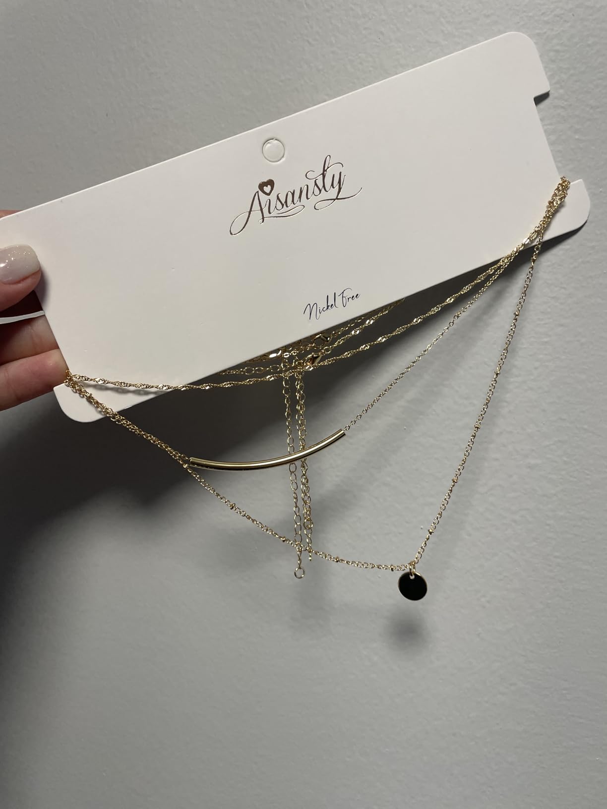 Aisansty Dainty Layered Choker Necklaces Handmade Coin Tube Star Pearl Pendant Multilayer Adjustable Layering Chain Gold Plated Necklaces Set for Women customer photo 1