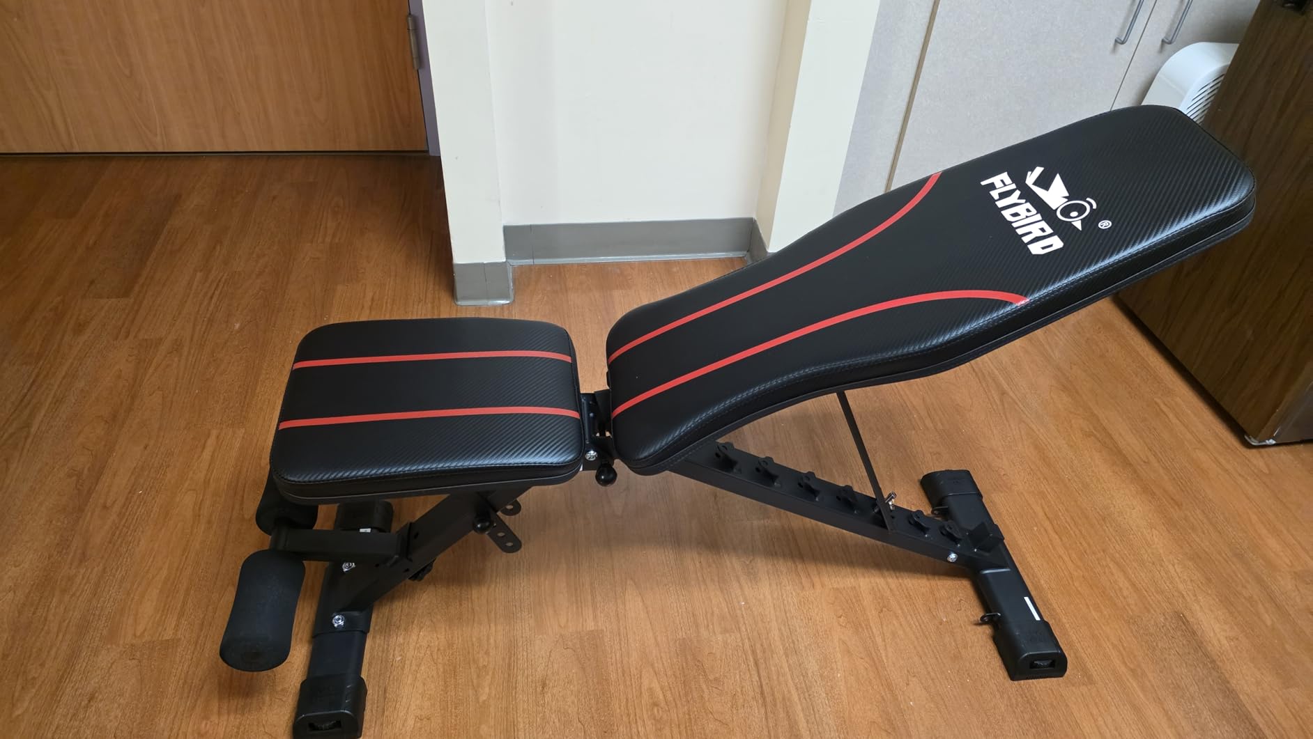 FLYBIRD Adjustable Weight Bench, Full Body Workout Bench for Home Gym | 96 Combos Flat Upright Decline Incline Bench, Foldable Bench Press for Home Gym with Premium Leather and Stable Support(L-XL) customer photo 1