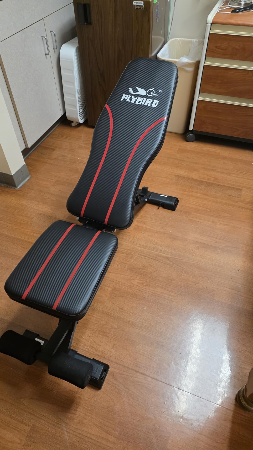 FLYBIRD Adjustable Weight Bench, Full Body Workout Bench for Home Gym | 96 Combos Flat Upright Decline Incline Bench, Foldable Bench Press for Home Gym with Premium Leather and Stable Support(L-XL) customer photo 2