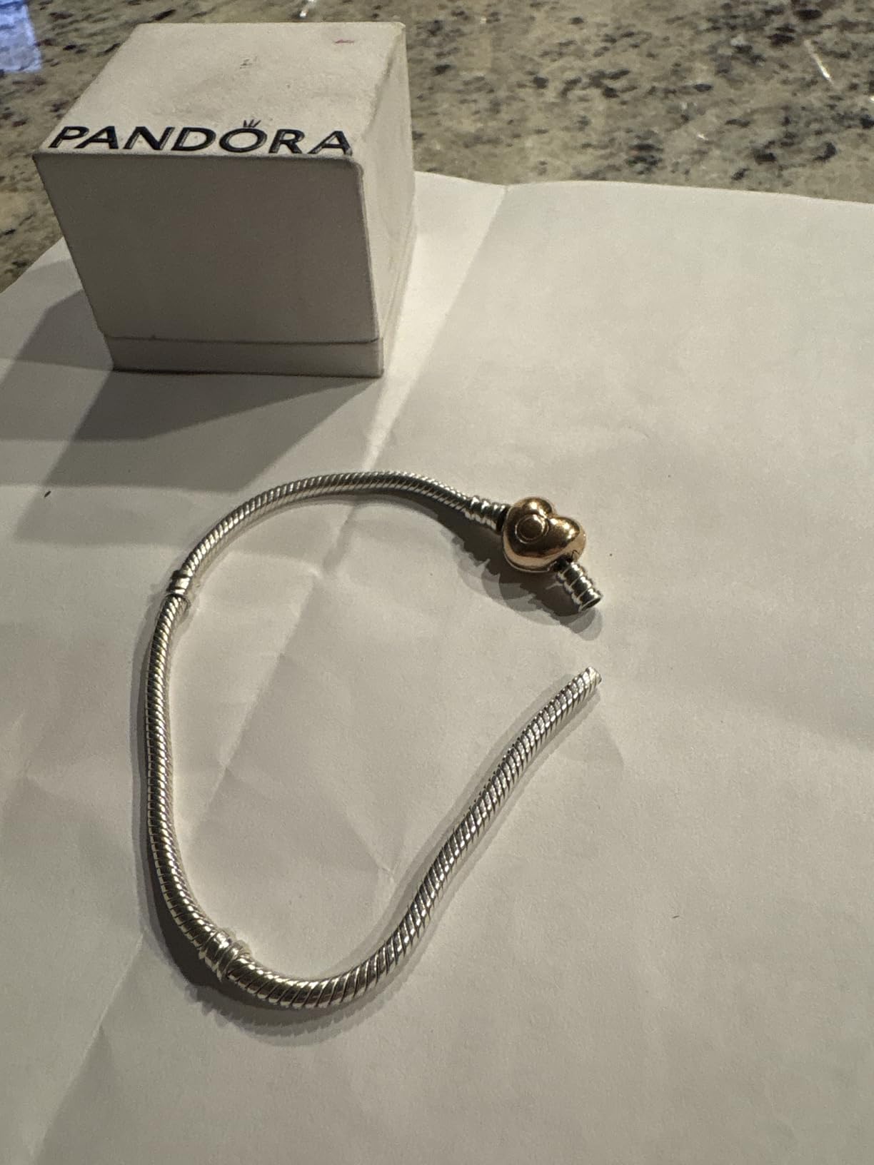 PANDORA Moments Heart Clasp Snake Chain Bracelet customer photo 1