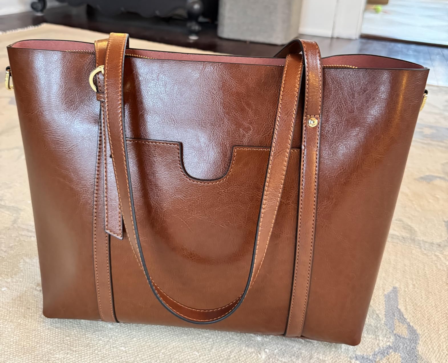 Kattee Genuine Leather Tote Bag for Women customer photo 2