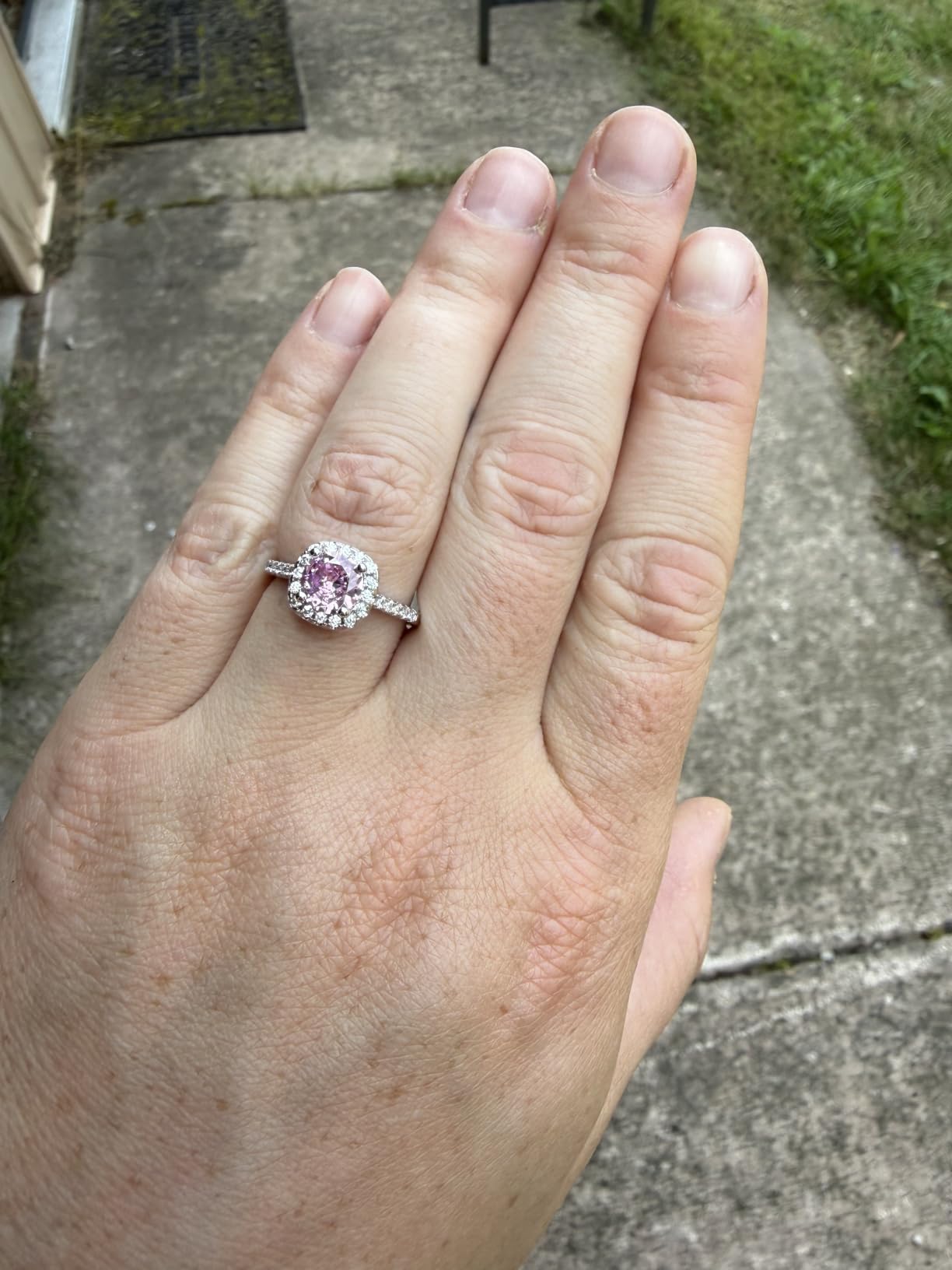 UFOORO Rings for Women, Promise Rings for Her, Christmas Gifts, Engagement Rings for Women Solitaire Crystal Wedding Rings for Her Fake Diamond Ring Christmas Gifts for Her customer photo 1