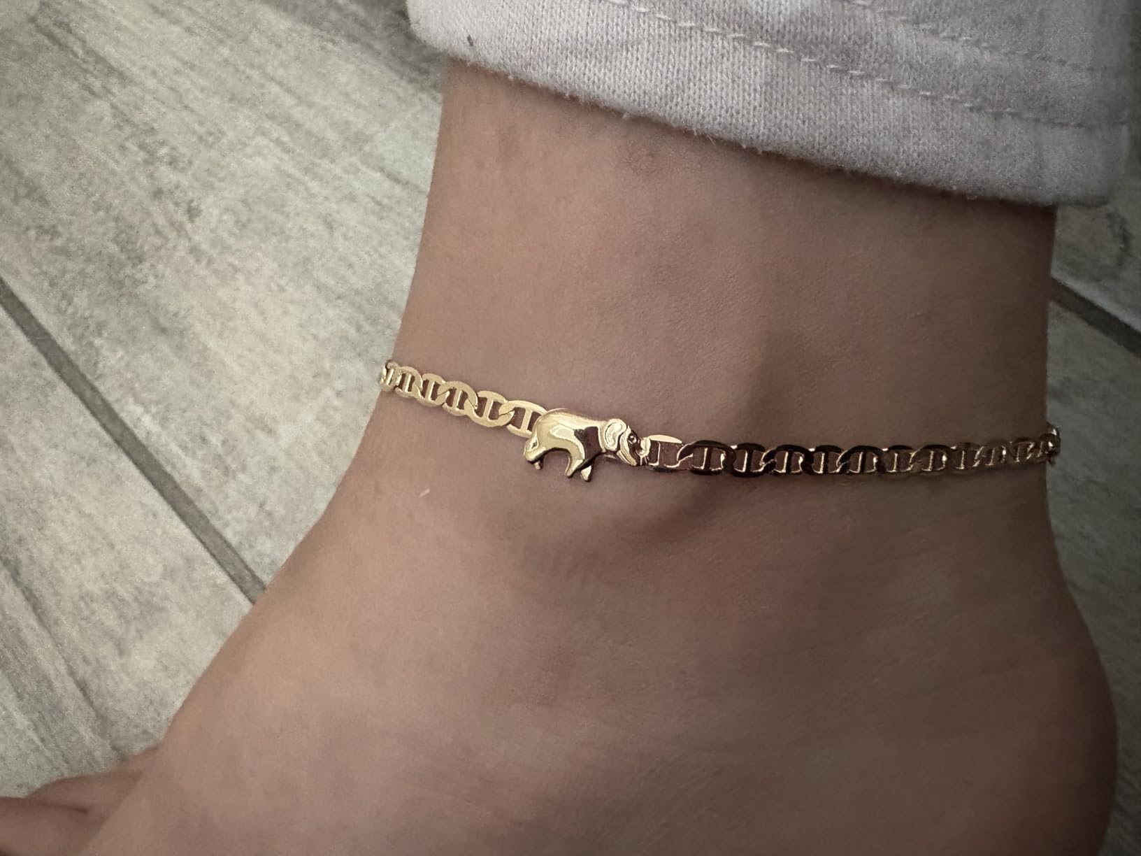 Barzel 18K Gold Plated Flat Marina Elephant Anklet For Women - Made In Brazil customer photo 1