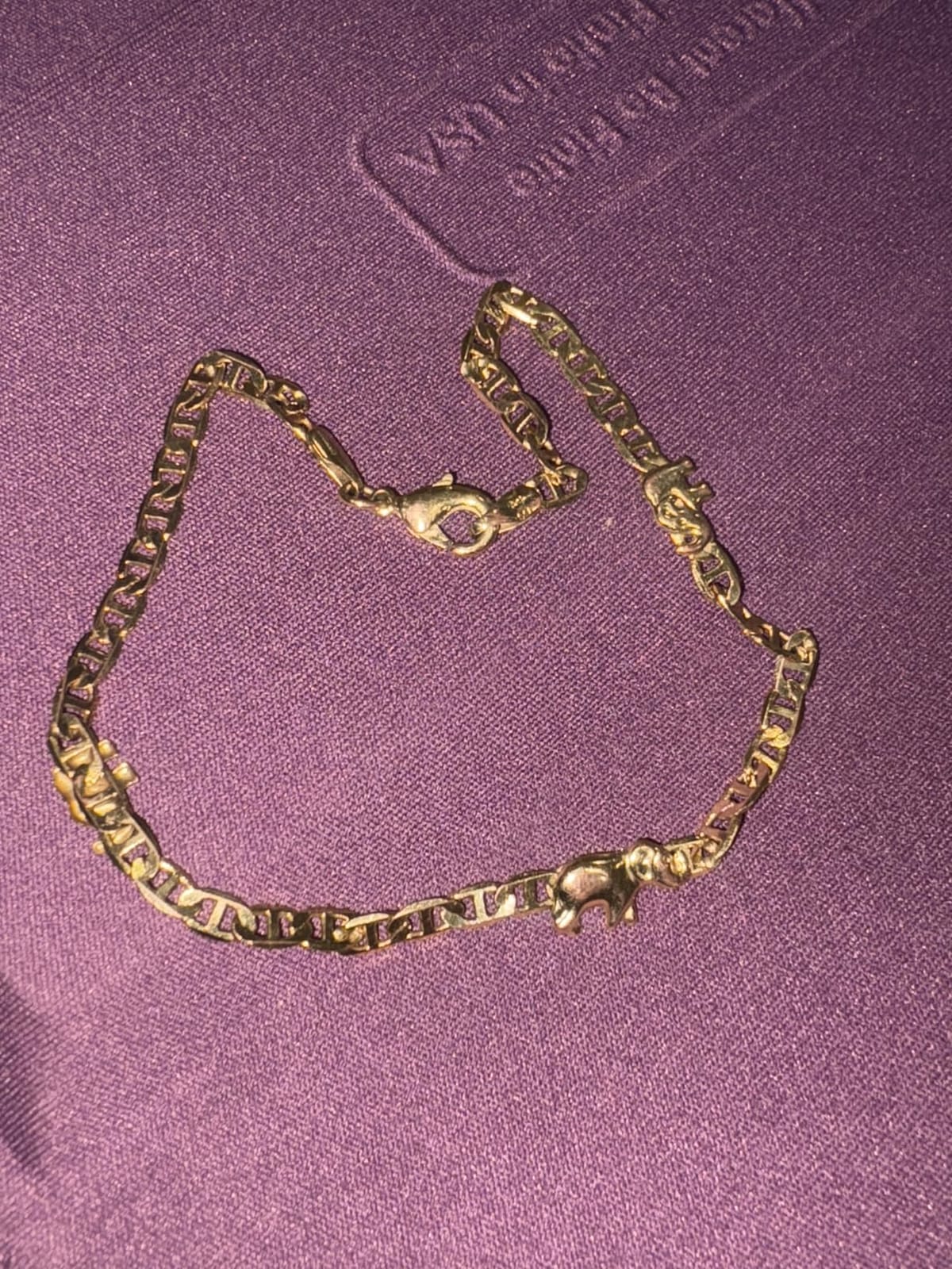 Barzel 18K Gold Plated Flat Marina Elephant Anklet For Women - Made In Brazil customer photo 2