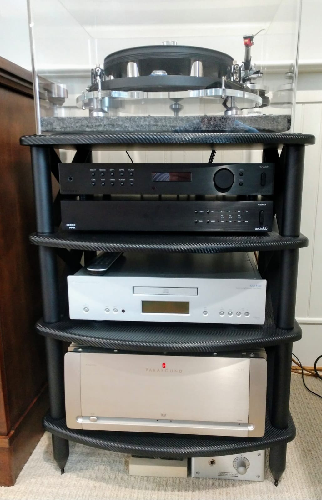 Pangea Audio Vulcan X Four Shelf Audio Rack Media Stand, and Components Cabinet Black customer photo 2