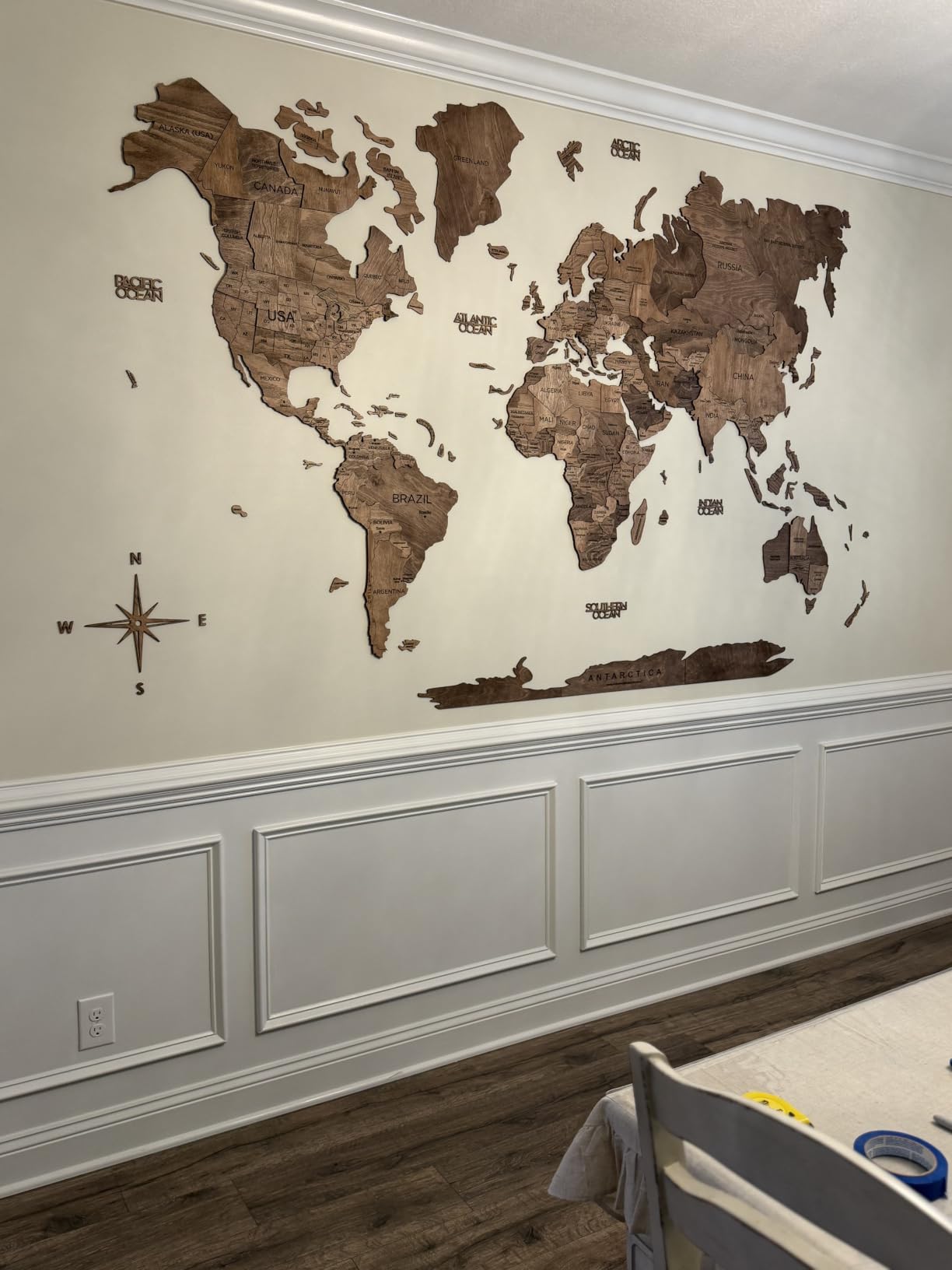 Enjoy The Wood 3D Wooden World Map Wall Art (Multicolor, M) | Large Travel Map with Pins for Art Decor customer photo 1