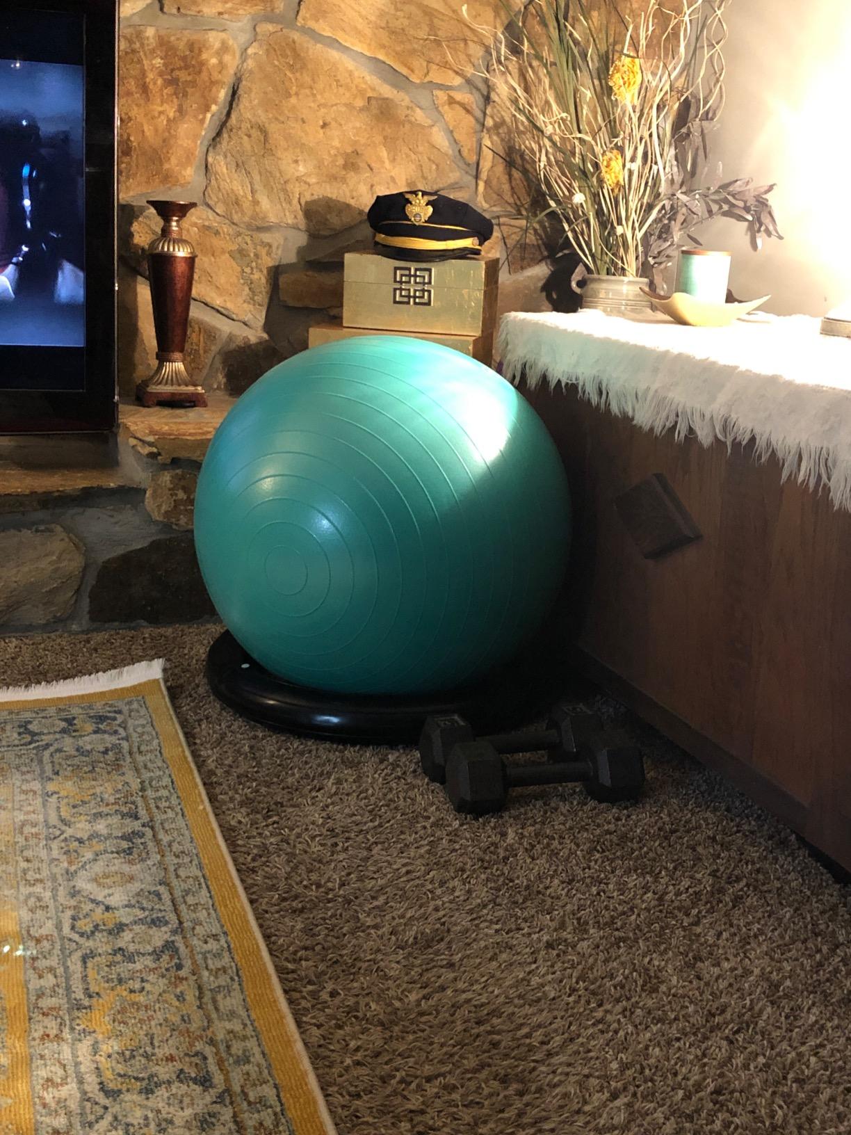 ProBody Pilates Yoga Ball Chair for Office, with Base | Stability Ring, 880 lb Anti-Burst, 65/75 cm Exercise Ball Chair, Home Office & PT Use, Pump, Balance Ball Chair customer photo 1