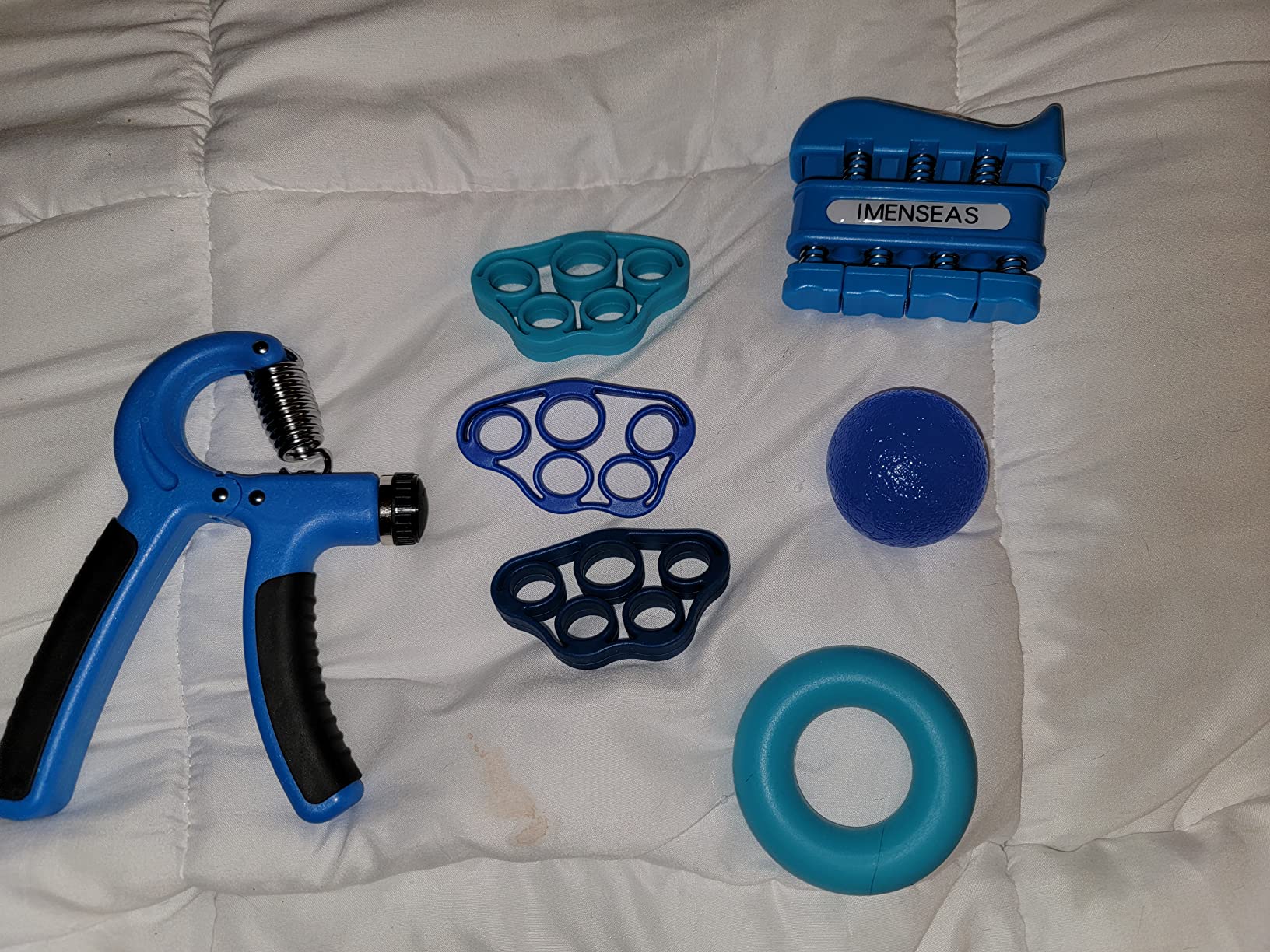 Grip Strength Trainer 7 Pack Adjustable Hand Gripper, Finger Stretcher Resistance Extensor Bands, Finger Exerciser, Grip Strength Ring & Stress Ball, Hand Grip Strengthener customer photo 2