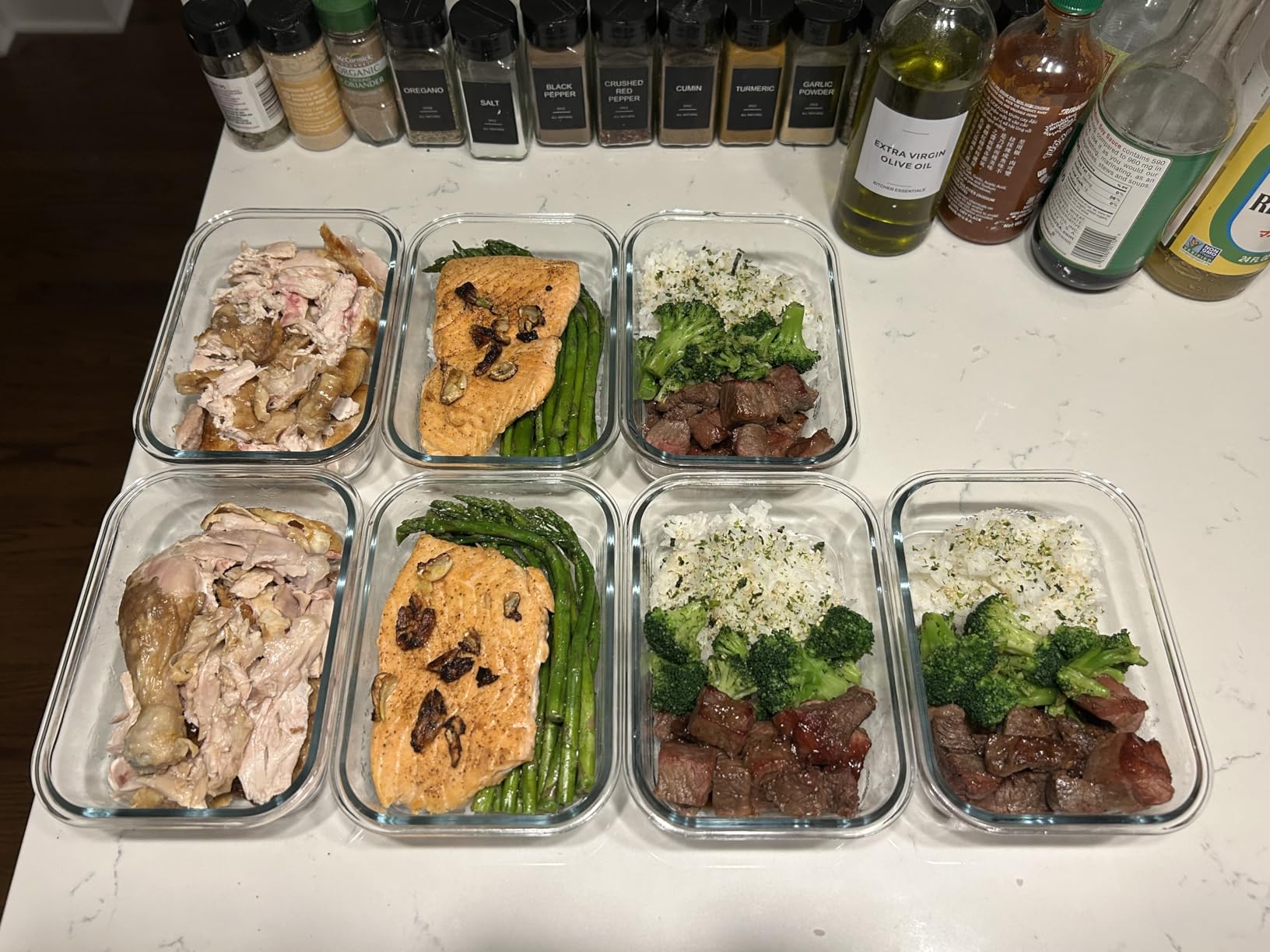 M MCIRCO 8 Pack,30 oz Glass Food Storage Containers with Lids, Gray | Glass Meal Prep Containers,Airtight Lunch Containers with Lids, Microwave, Oven, Freezer and Dishwasher Friendly, BPA Free customer photo 1