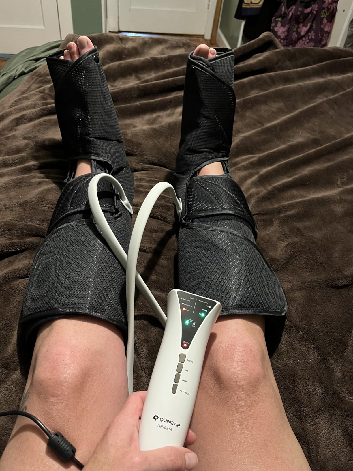 QUINEAR Air Compression Leg Massager with Heat for Circulation FSA-HSA | foot calf massager with 3 modes, 3 intensities, 2 heat customer photo 2