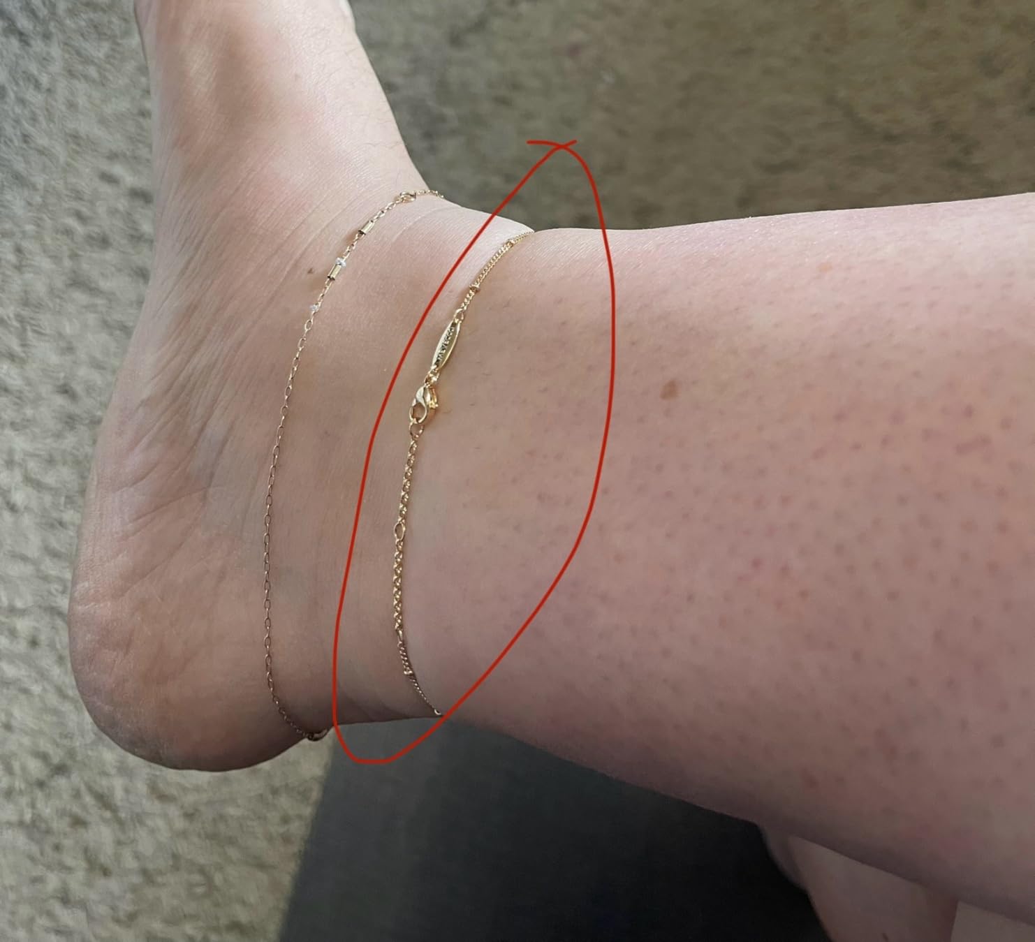 MEVECCO Dainty Chain Anklets for Women, Beaded and Charm Styles | 14K Gold Plated Brass customer photo 1
