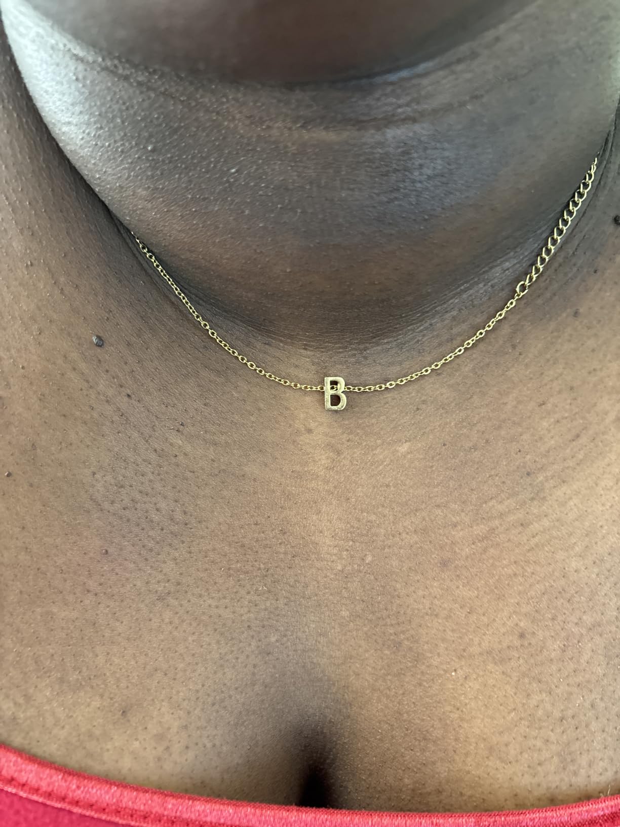 MOMOL Tiny Initial Necklace 18K Gold Plated Small Letter Necklace Personalized Name Necklace for Women customer photo 1