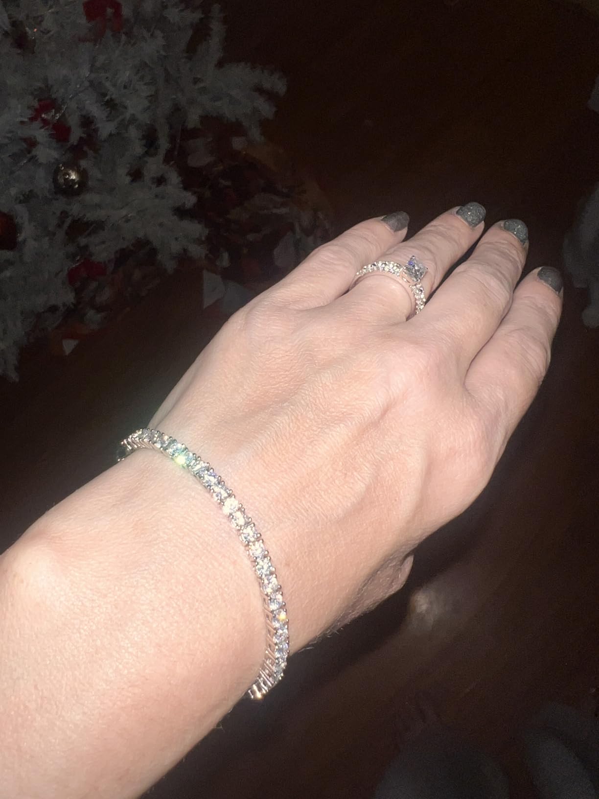 PAVOI 14K Gold Plated 3mm Cubic Zirconia Classic Tennis Bracelet | Gold Bracelets for Women customer photo 2