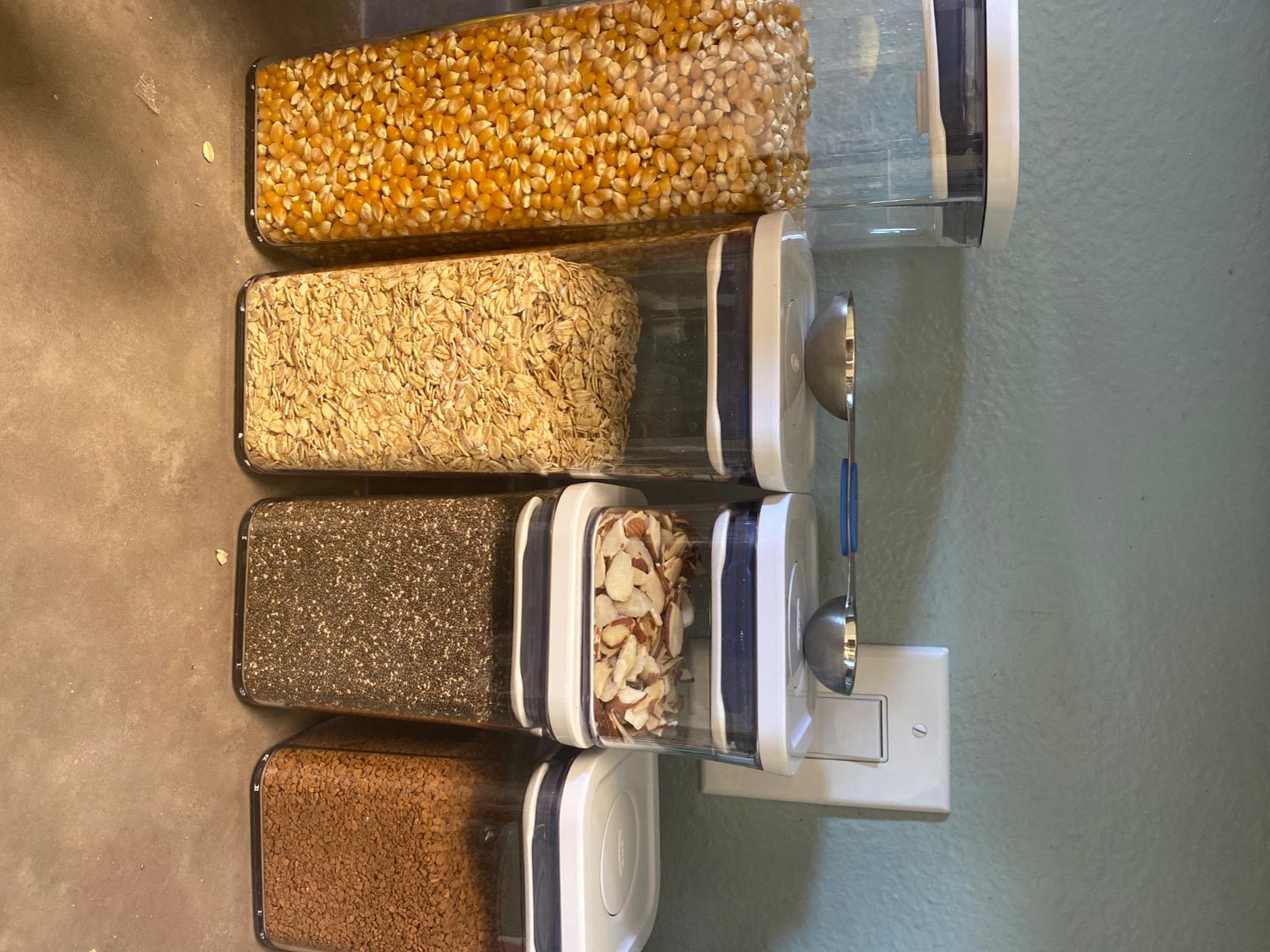 OXO Good Grips POP Airtight Food Storage Containers for Pantry, 5-Piece Set | Airtight Seal, Push-Button Open and Close, Stackable, Multiple Size Containers for Cereal, Flour, Sugar Storage customer photo 2
