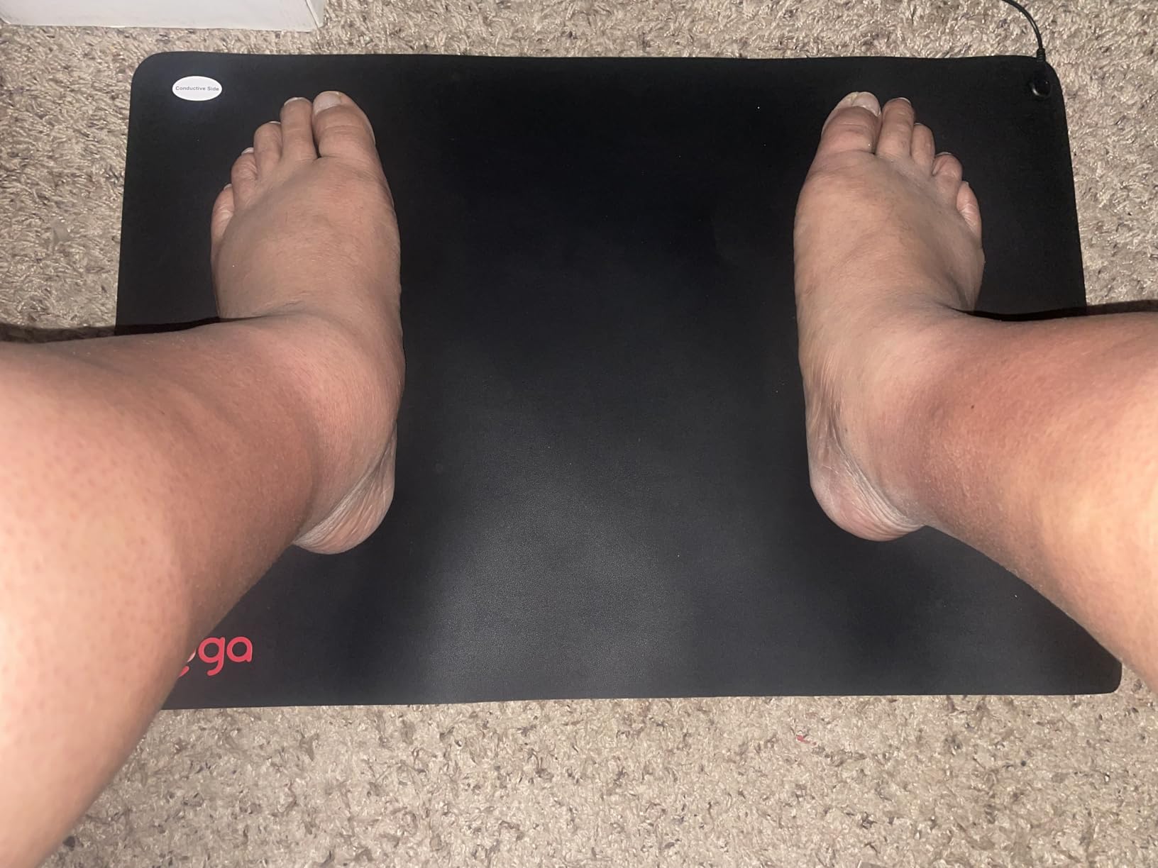 Hooga Grounding Mat for Desk, Feet & Floor - Conductive Carbon Grounding Pad with 15 Ft Cord, Non-Slip Backing, 24