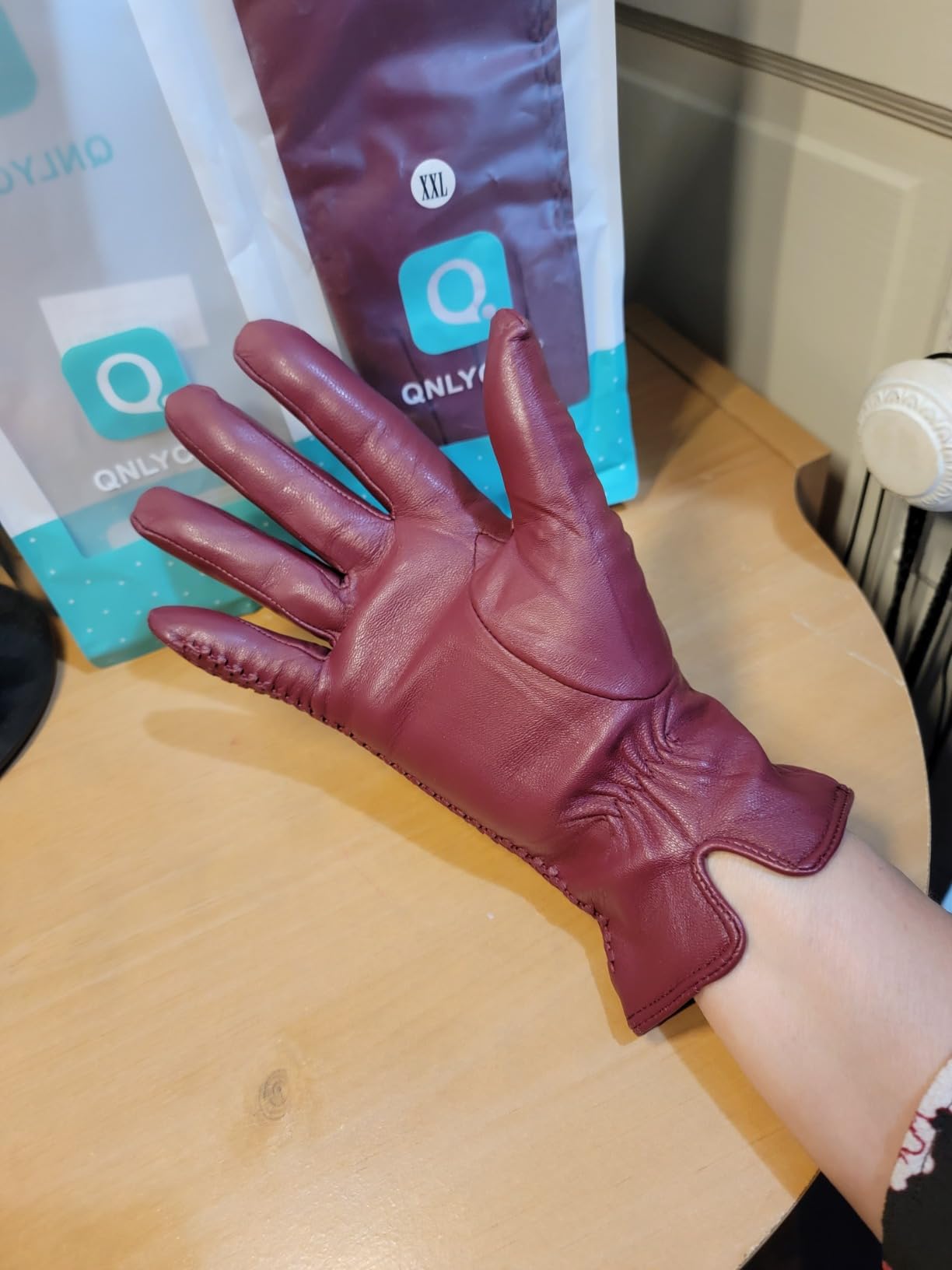 Winter Leather Gloves Women, Warm Wool Lined Finger Touchscreen Texting customer photo 2