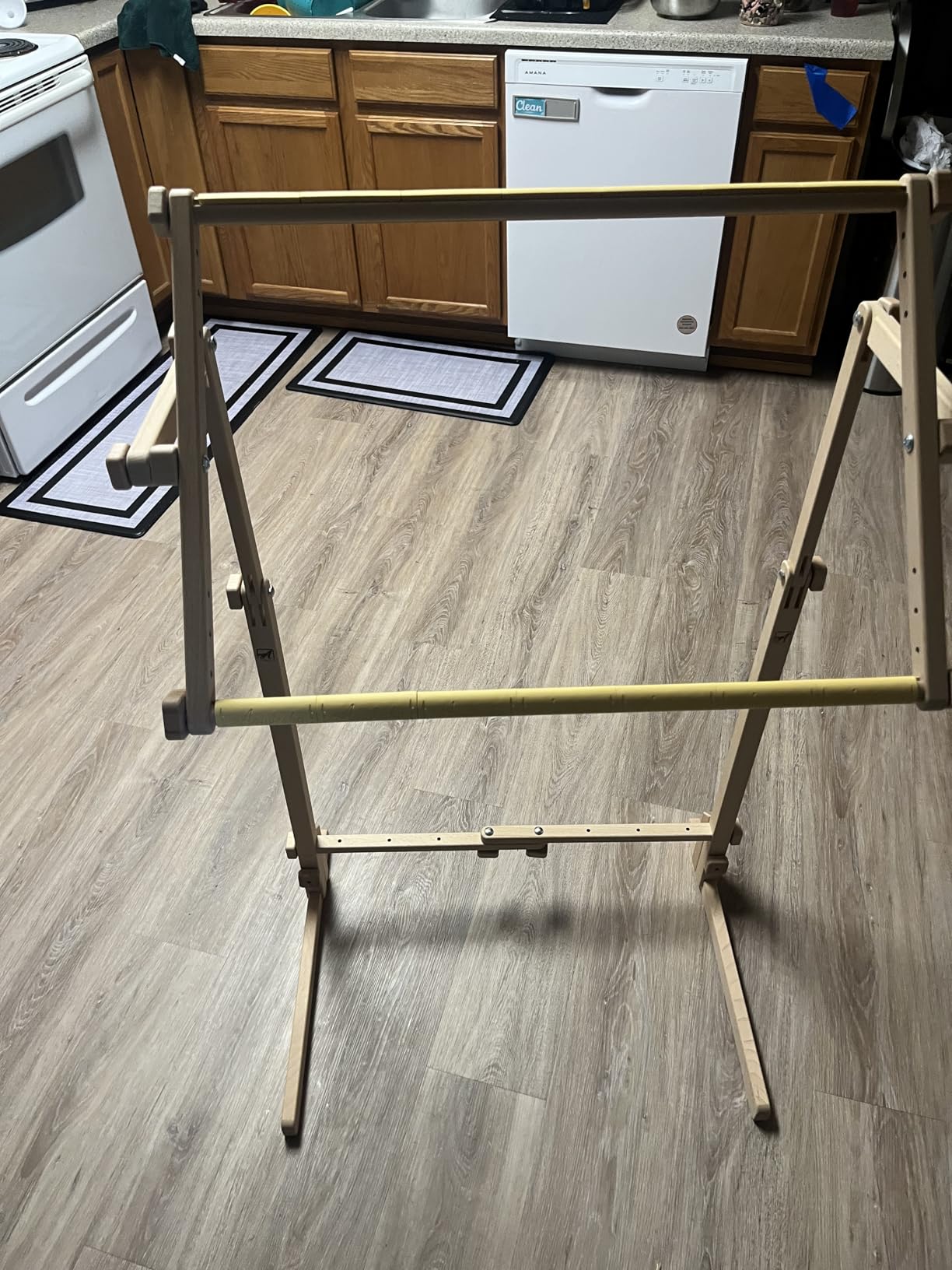 Needlework Floor-Standing Type Stand with Adjustable Frame Made of Organic Beech Wood Tapestry Cross Stitch Embroidery Frame Holder (15.7